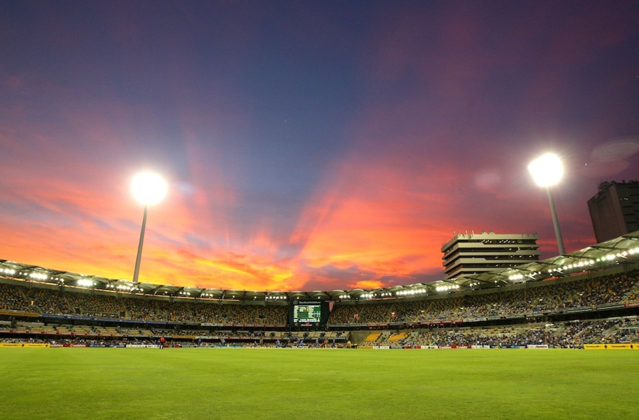 The Gabba at sunset, India v Sri Lanka, CB Series, Brisbane, February 21, 2012