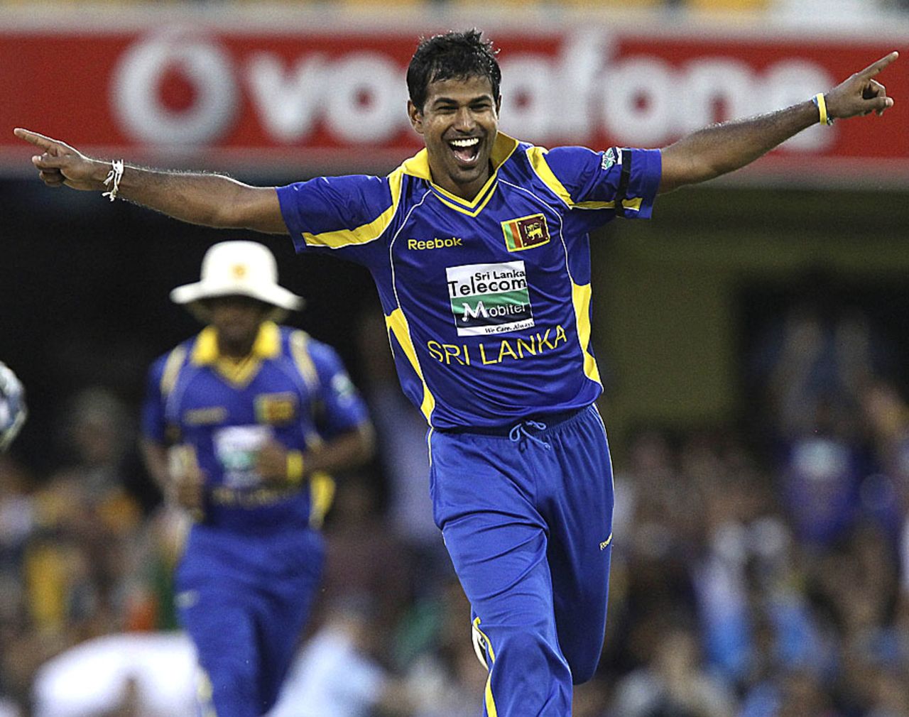 Nuwan Kulasekara won the Man-of-the-Match award for his 3 for 40, India v Sri Lanka, CB Series, Brisbane, February 21, 2012