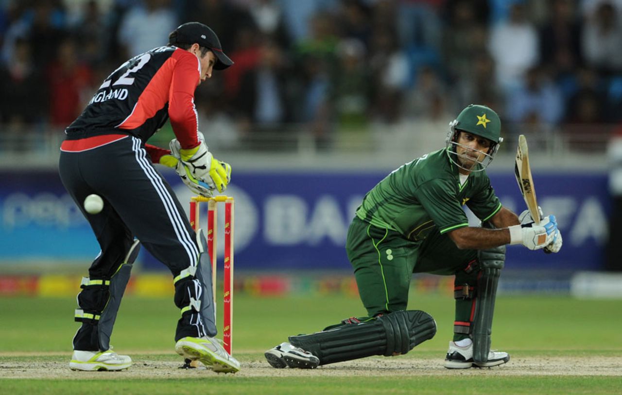 Mohammad Hafeez plays a shot through the off side, Pakistan v England, 1st T20, Dubai, February, 23, 2012