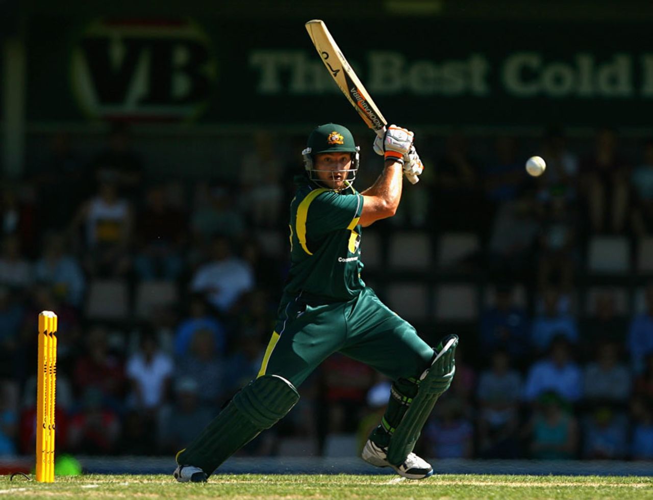 Peter Forrest carves the ball through the off side, Australia v Sri Lanka, CB Series, Hobart, February 24, 2012