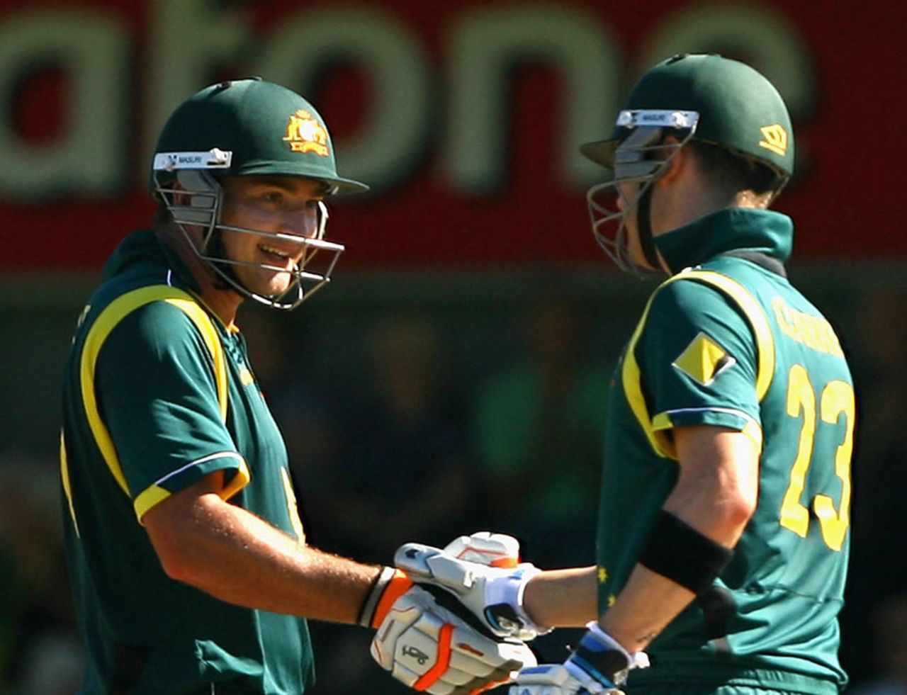 Peter Forrest and Michael Clarke put on 154 for the third wicket, Australia v Sri Lanka, CB Series, Hobart, February 24, 2012