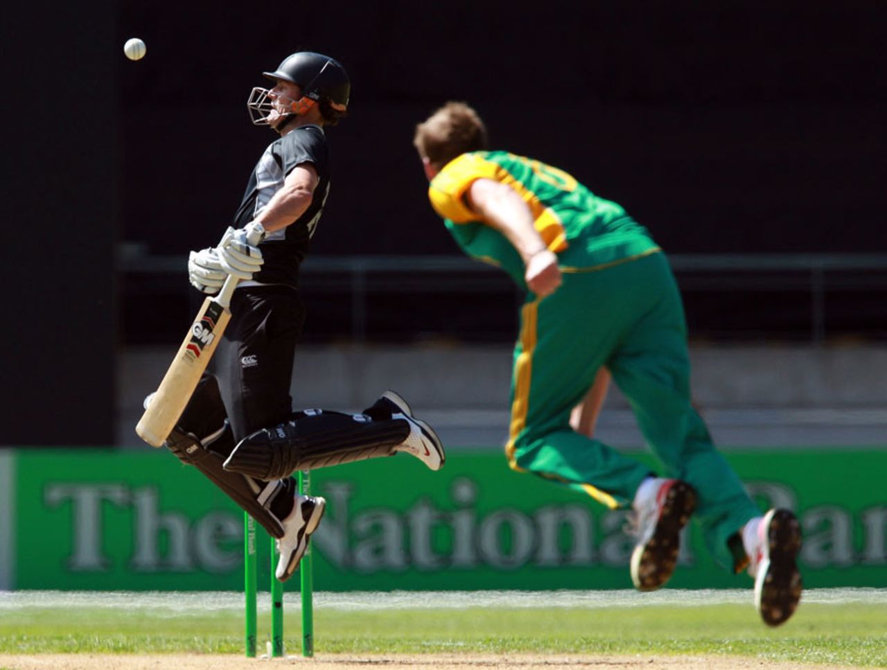 Rob Nicol avoids a bouncer from Morne Morkel, New Zealand v South Africa, 1st ODI , Wellington, February 25, 2012