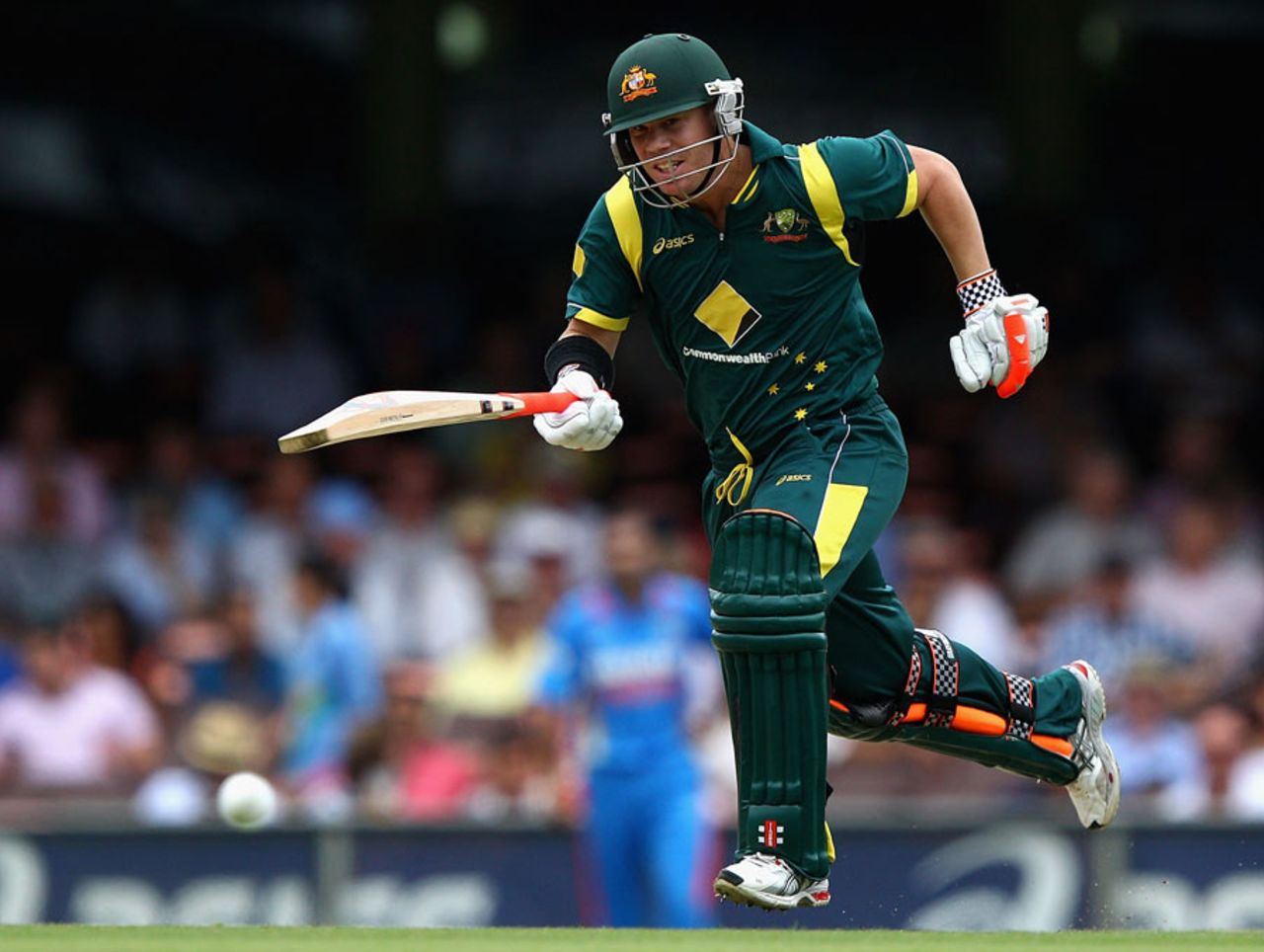 David Warner made his first half-century of the series, Australia v India, CB Series, Sydney, February 26, 2012