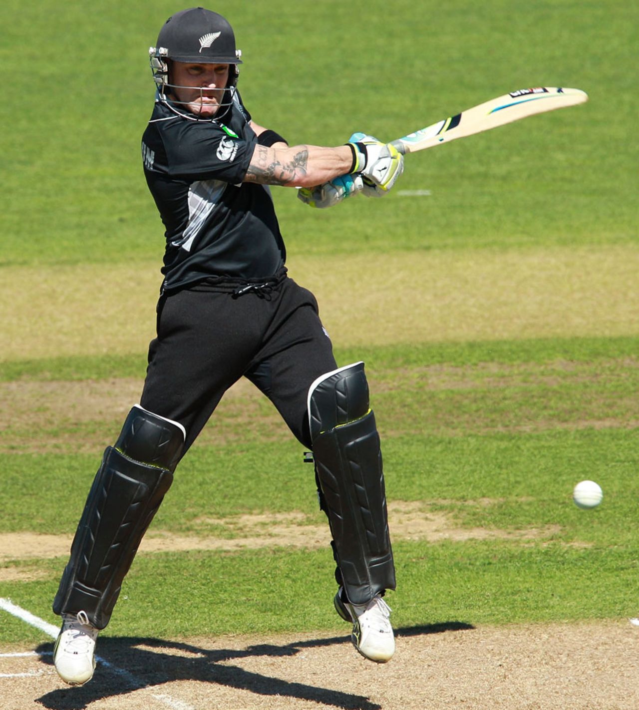 Brendon McCullum plays a square cut, New Zealand v South Africa, 2nd ODI, Napier, February 29, 2012 