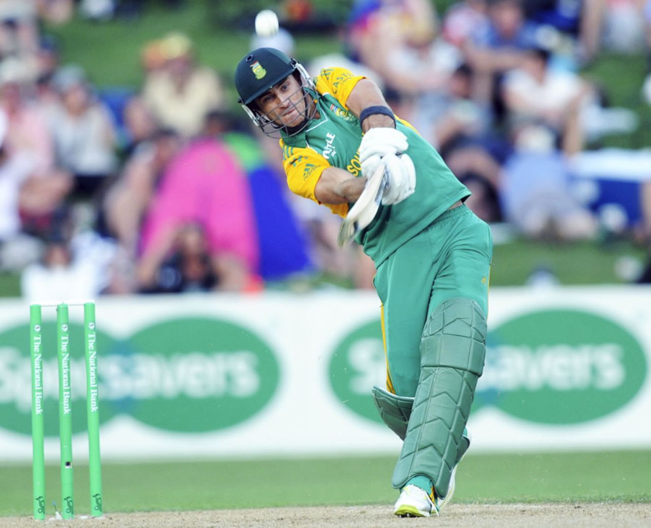 Faf du Plessis hits an aggressive shot, New Zealand v South Africa, 2nd ODI, Napier, February 29, 2012 