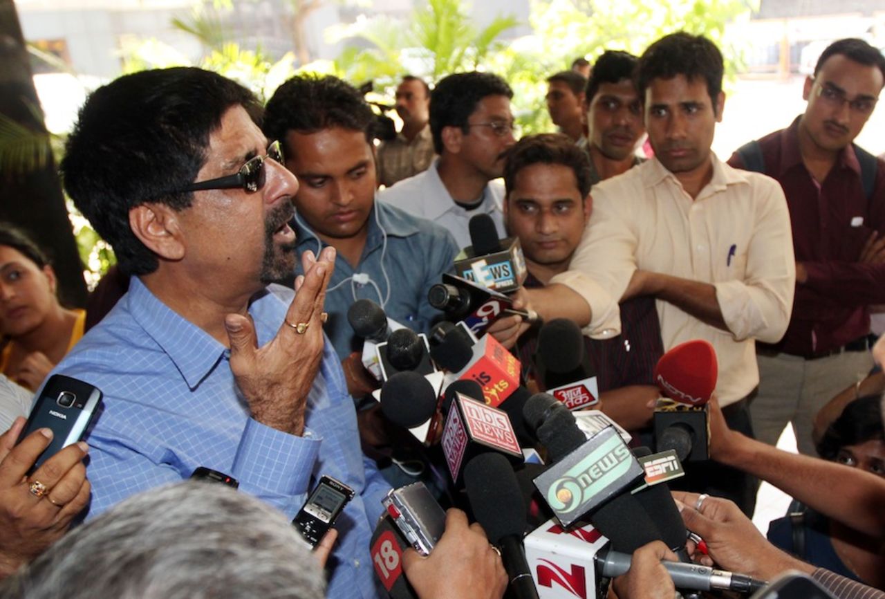 Kris Srikkanth speaks to the press, Mumbai, February 29, 2012