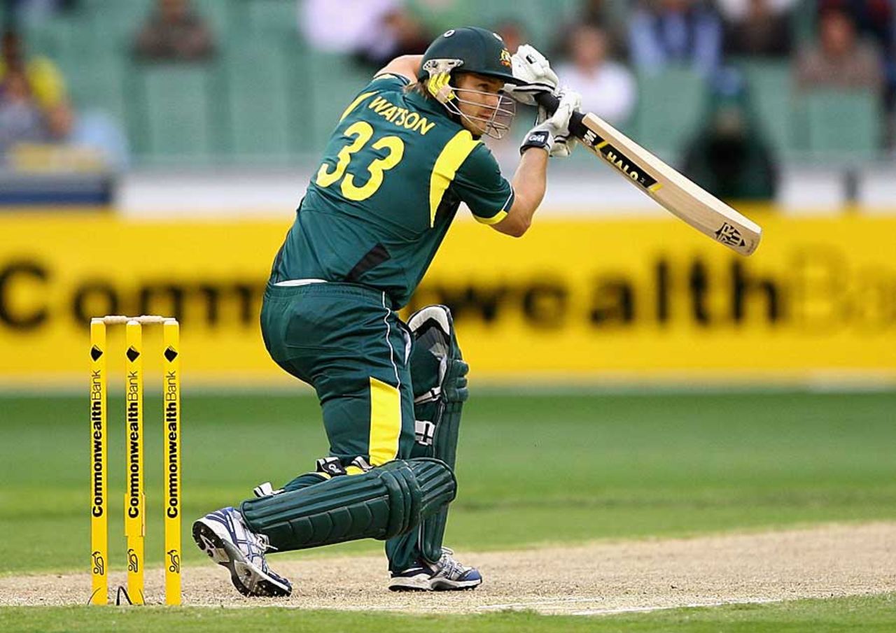 Shane Watson steers one behind point , Australia v Sri Lanka, CB series, Melbourne, March 2, 2012