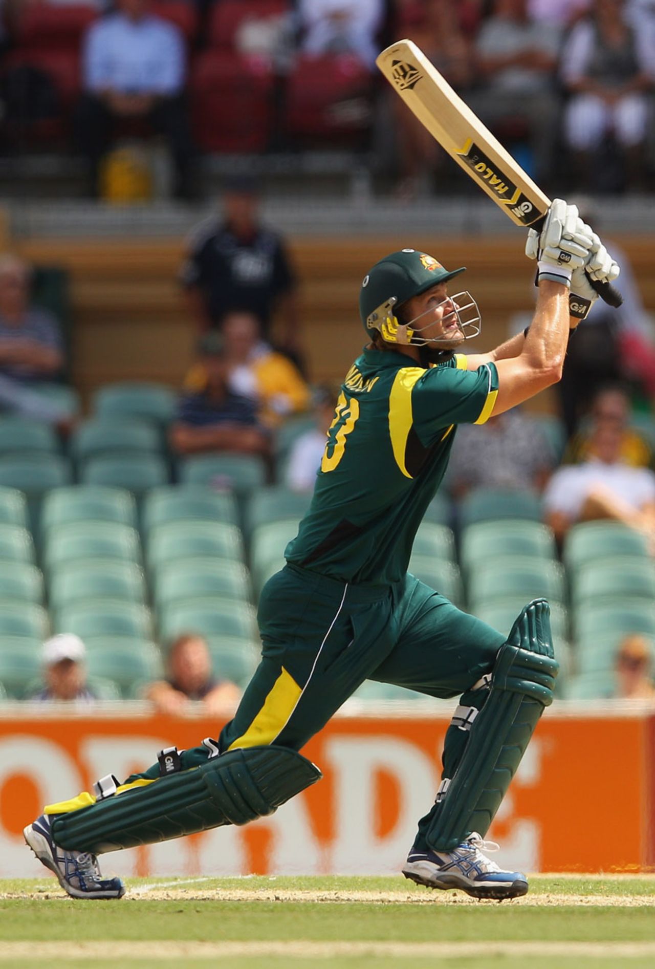Shane Watson hits one up in the air, Australia v Sri Lanka, Commonwealth Bank Series, 2nd final, Adelaide, March 6, 2012