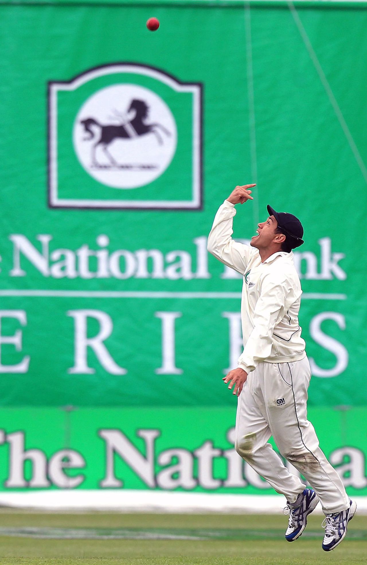 Ross Taylor is ecstatic after completing a catch, New Zealand v South Africa, 1st Test, Dunedin, 1st day, March 7, 2012