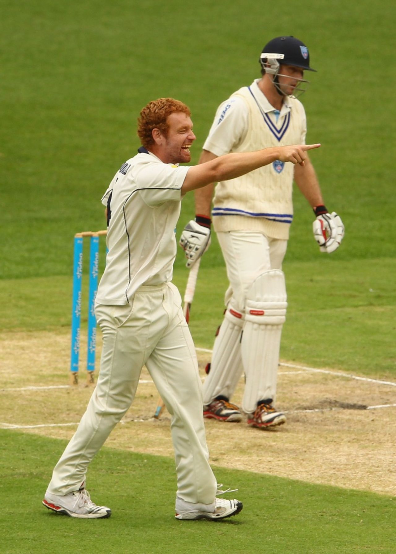 Andrew McDonald celebrates a wicket, Victoria v New South Wales, Sheffield Shield, Melbourne, 1st day, March 8, 2012