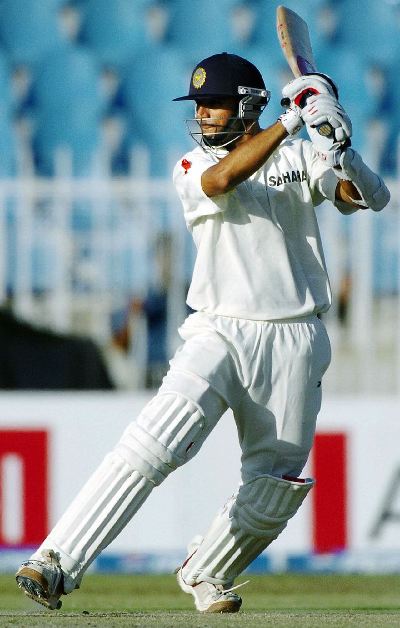 Rahul Dravid cuts during his career-best score, Pakistan v India, 3rd Test, Rawalpindi, 3rd day, April 15, 2004