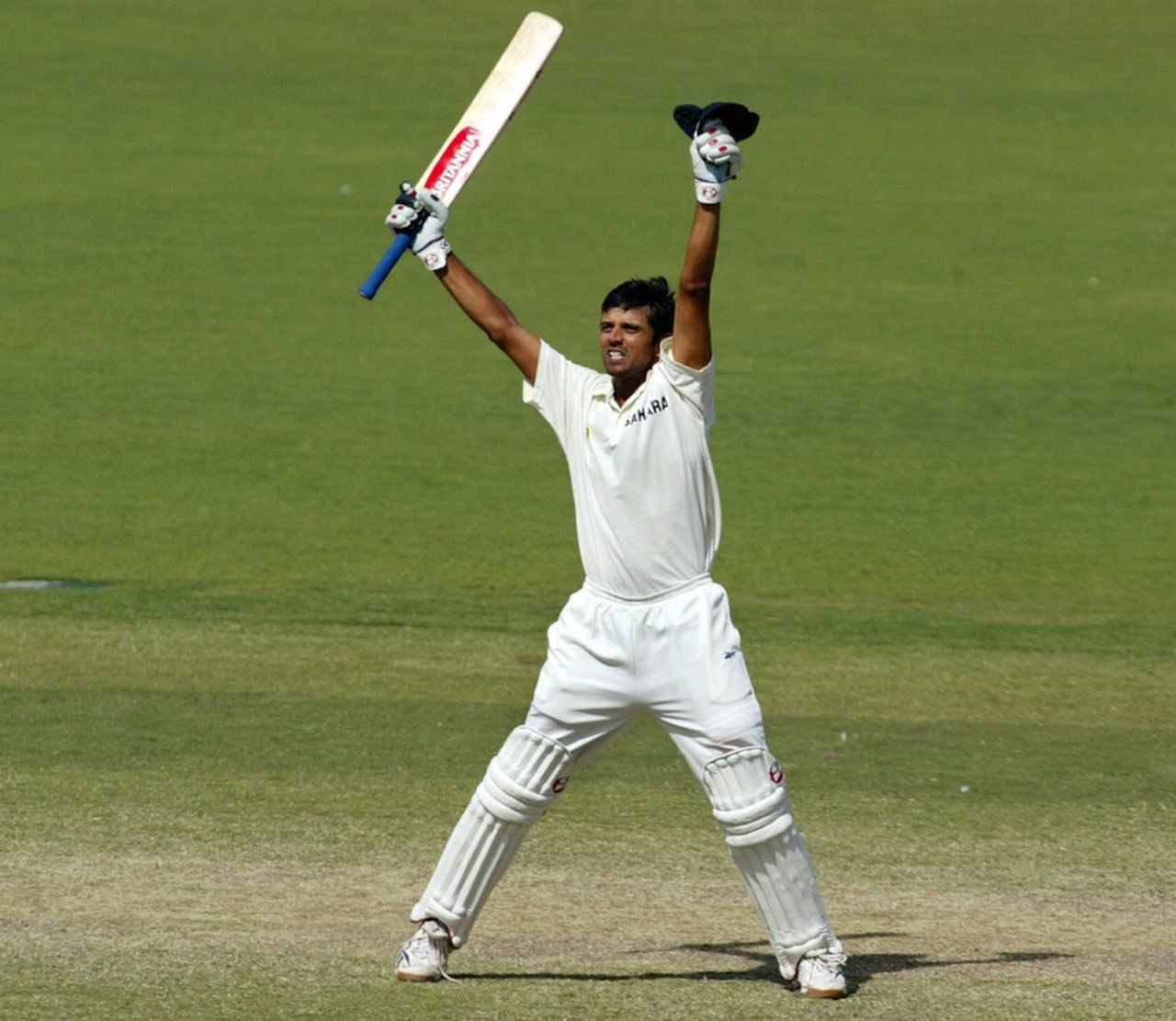 Rahul Dravid celebrates victory, Australia v India, 2nd Test, Adelaide, 16 December, 2003