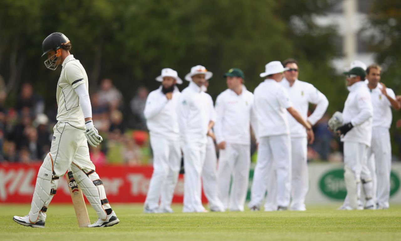 Rob Nicol walks off after being dismissed, New Zealand v South Africa, 1st Test, Dunedin, 4th day, March 10, 2012