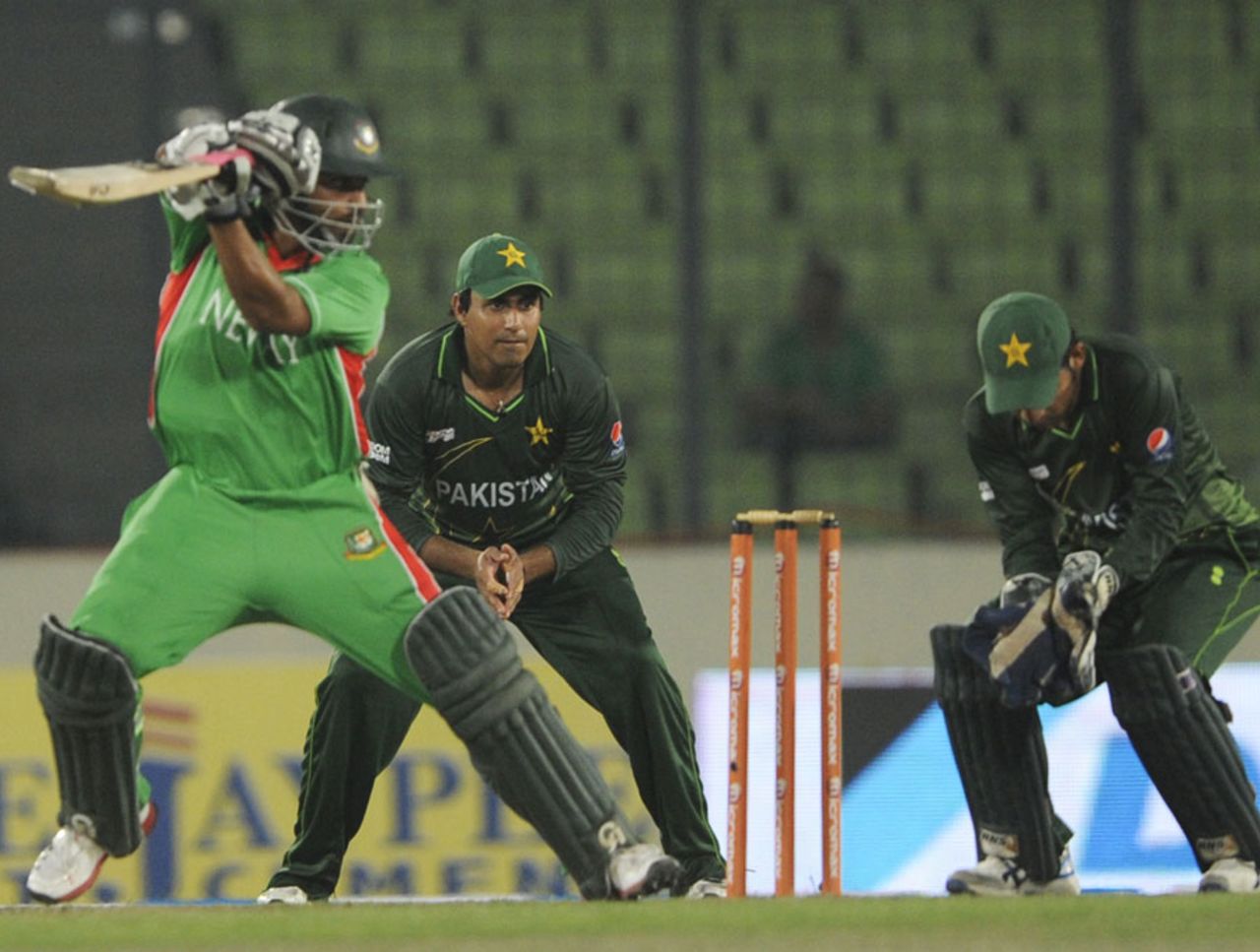 Tamim Iqbal plays a cut, Bangladesh v Pakistan, Asia Cup, Mirpur, March 11, 2012