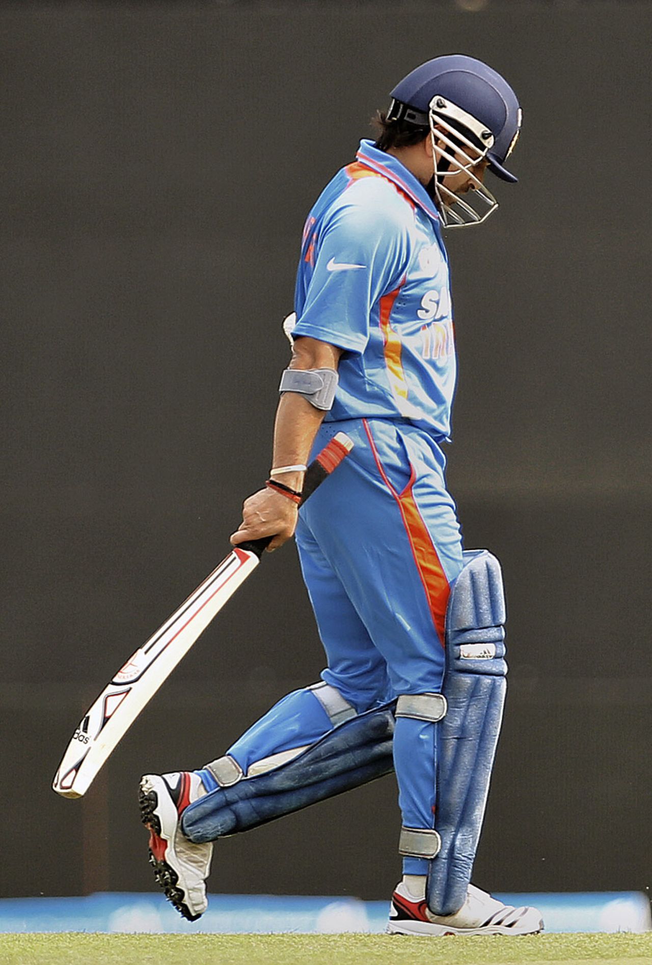 Sachin Tendulkar walks off for 6, India v Sri Lanka, Asia Cup, Mirpur, March 13, 2012