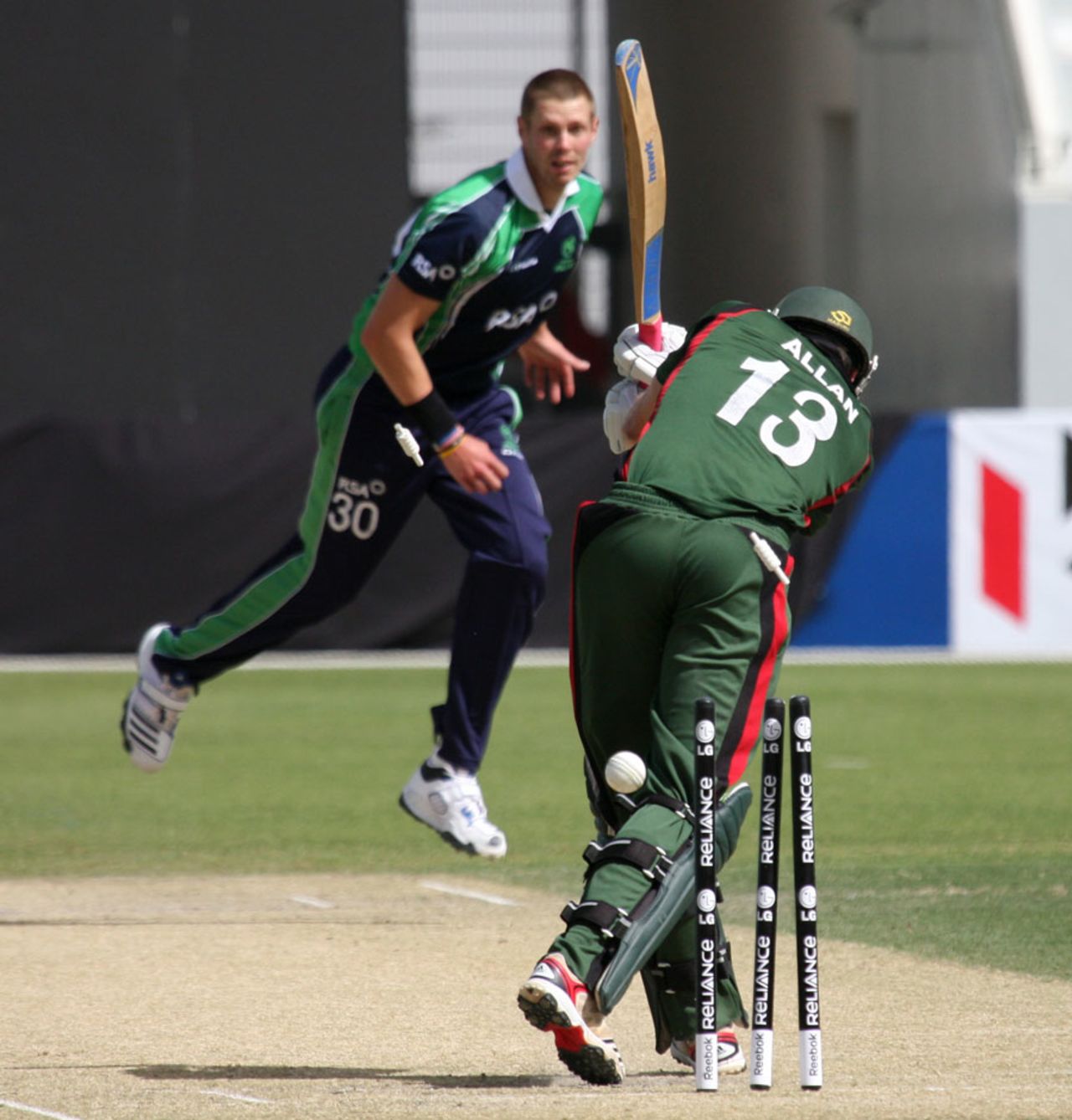 Boyd Rankin bowls Duncan Allan, Ireland v Kenya, ICC World Twenty20 Qualifier, Dubai, March 14, 2012