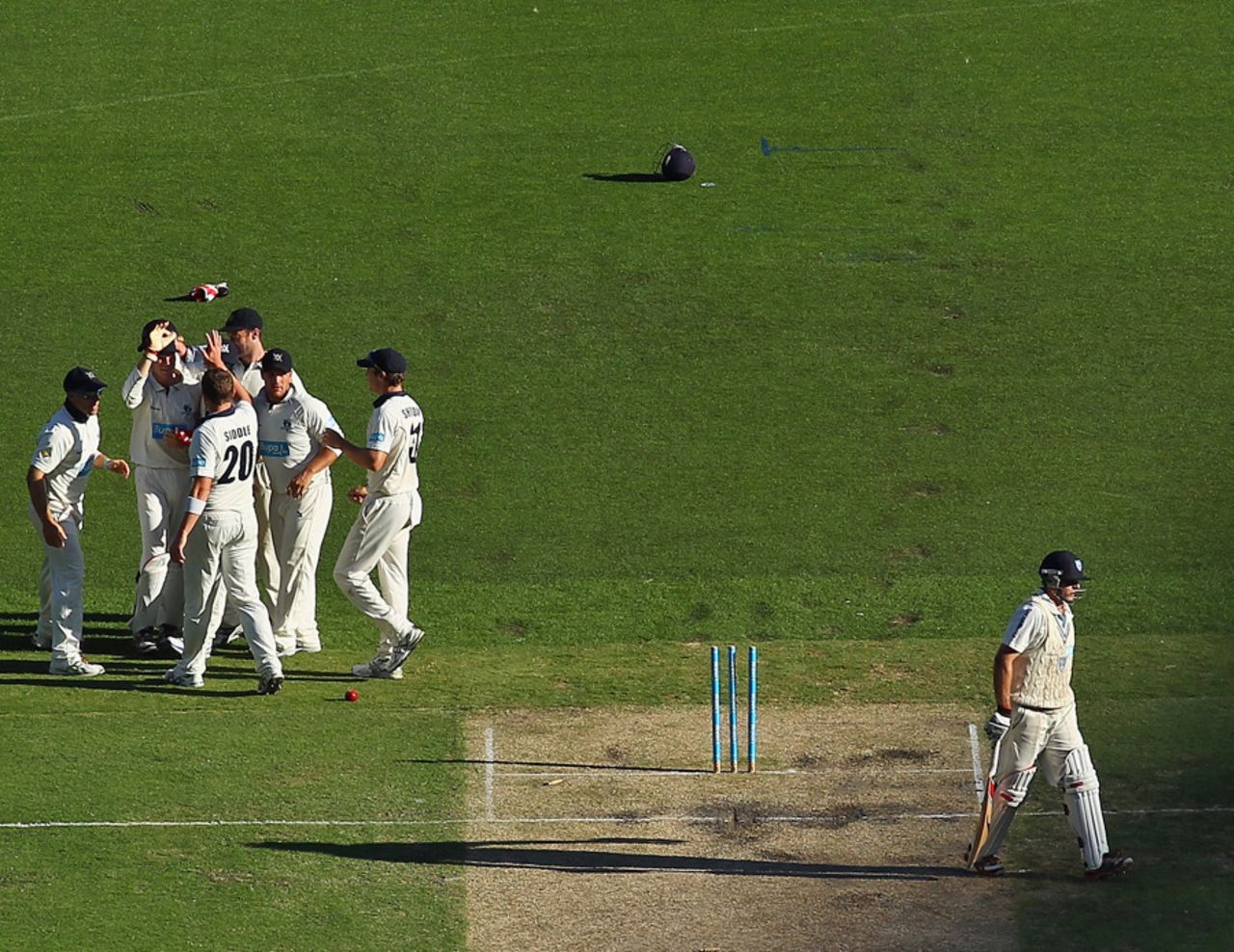 Victoria celebrate the wicket of Ben Rohrer, Victoria v New South Wales, Sheffield Shield, Melbourne, 2nd day, March 9, 2012