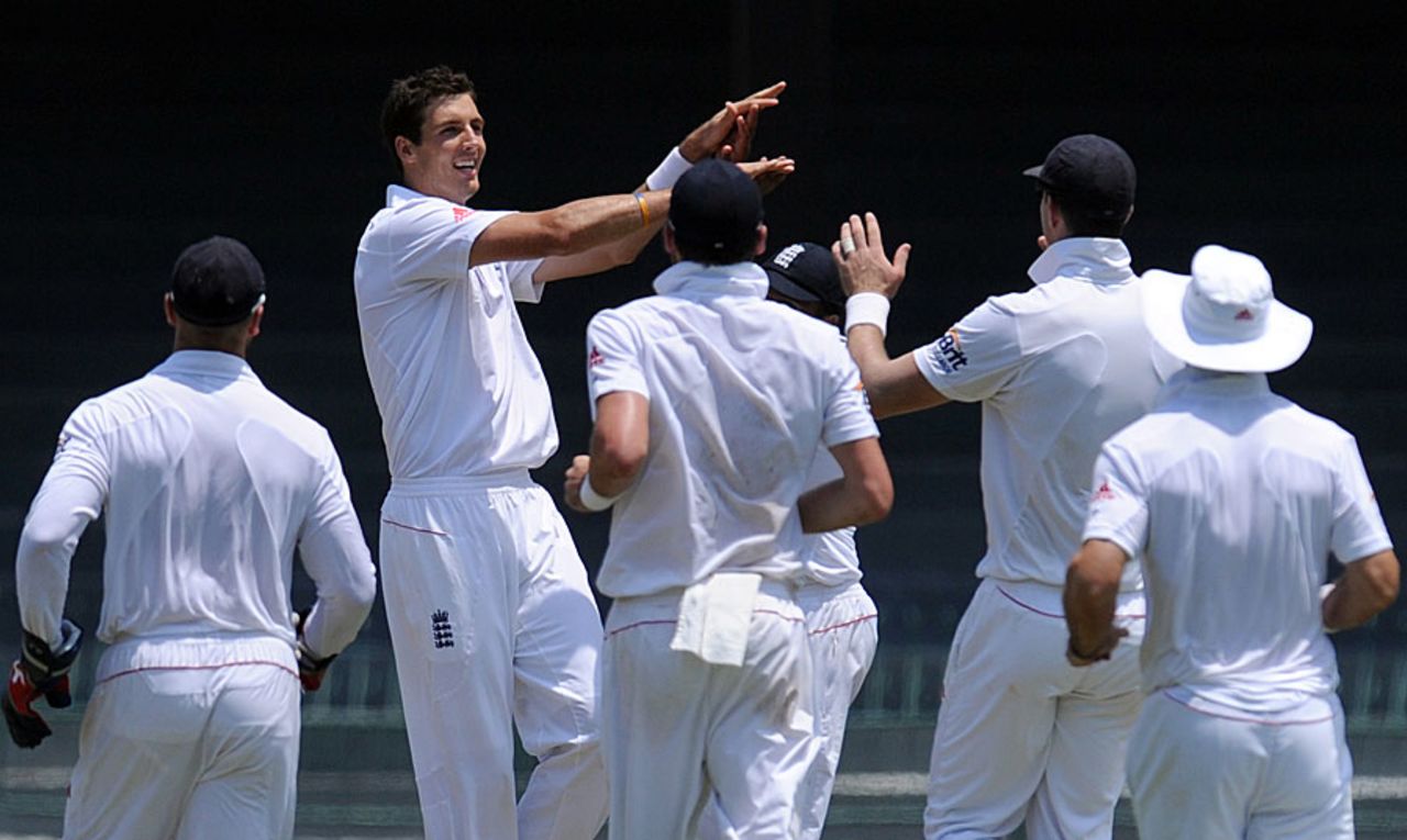 Steven Finn took 3 for 24, Sri Lanka Board XI v England XI, tour match, Colombo, 3rd day, March 17, 2012