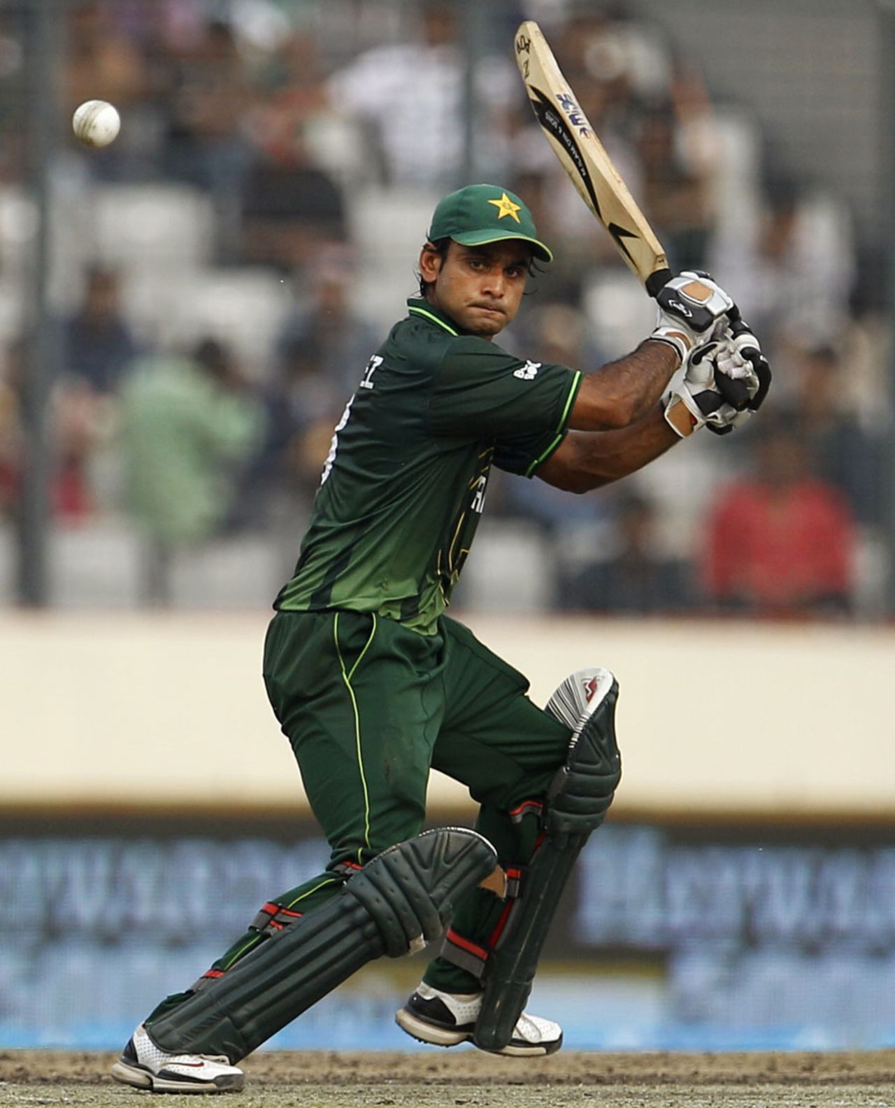 Mohammad Hafeez plays a cut, India v Pakistan, Asia Cup, Mirpur, March 18, 2012