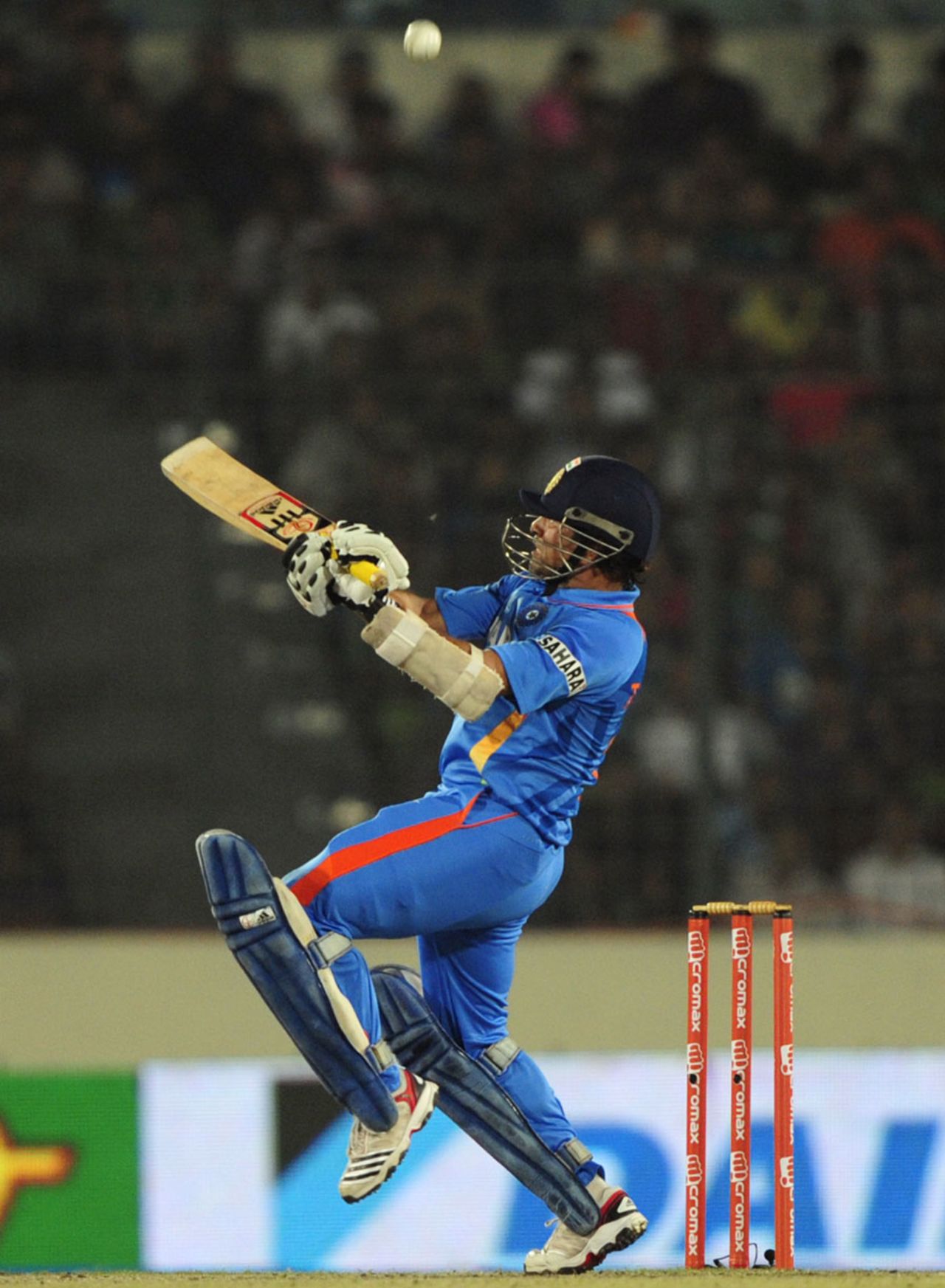 Sachin Tendulkar plays an upper cut for six, India v Pakistan, Asia Cup, Mirpur, March 18, 2012