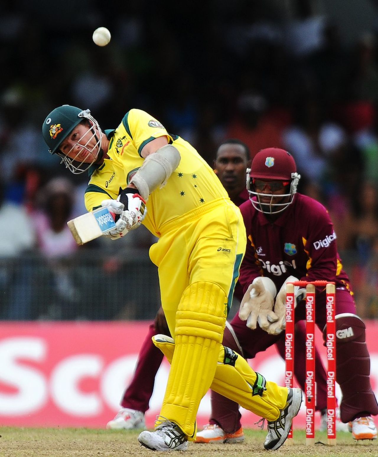 Brett Lee launches Sunil Narine for six, West Indies v Australia, 2nd ODI, St Vincent, March 18, 2012