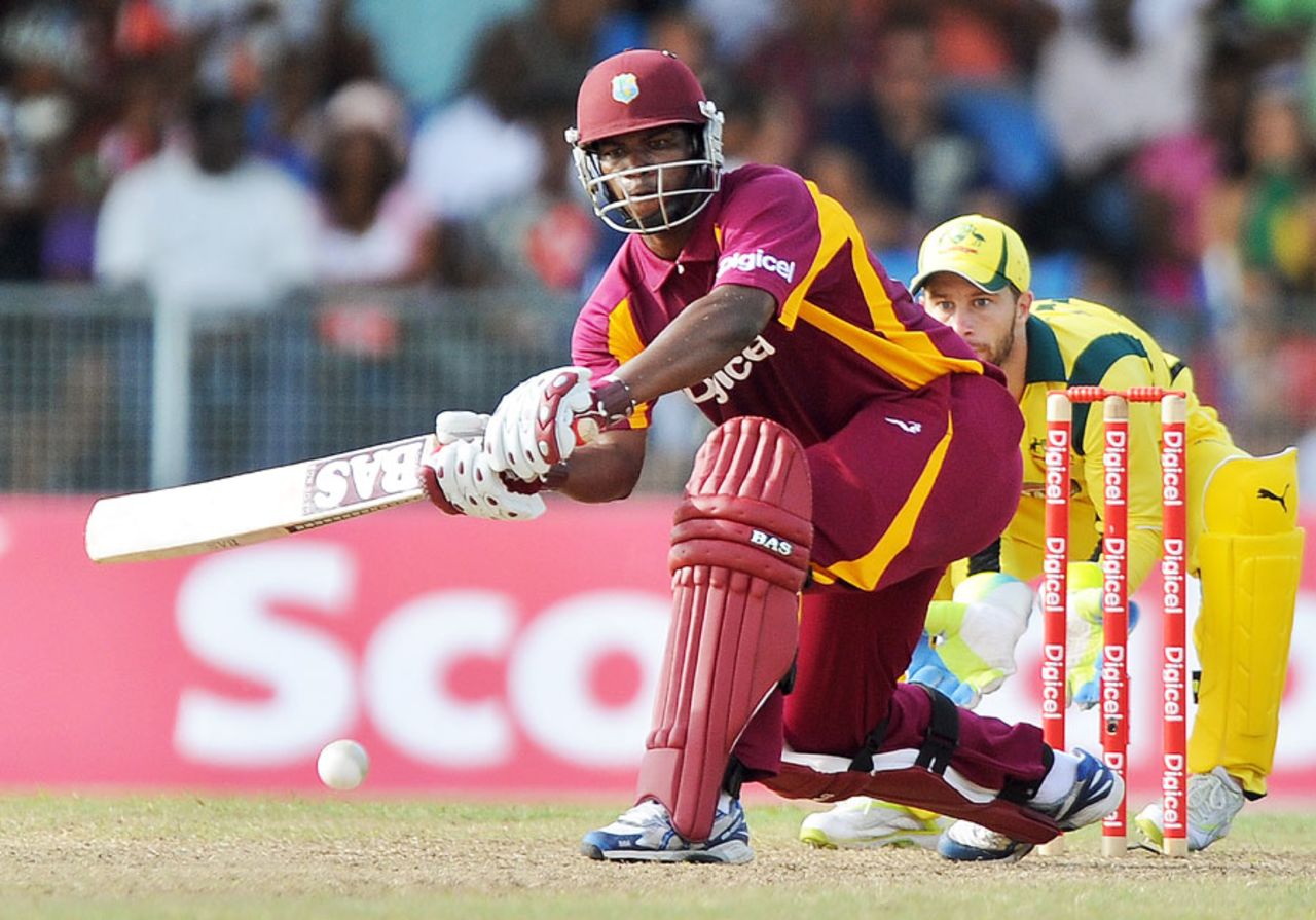 Johnson Charles hit two fours and a six in his innings, West Indies v Australia, 2nd ODI, St Vincent, March 18, 2012