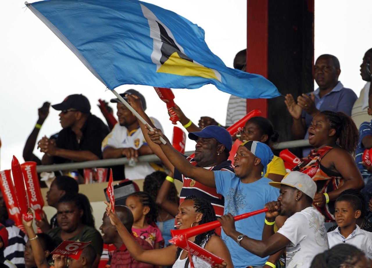 The fans celebrate West Indies' march towards victory, West Indies v Australia, 2nd ODI, St Vincent, March 18, 2012