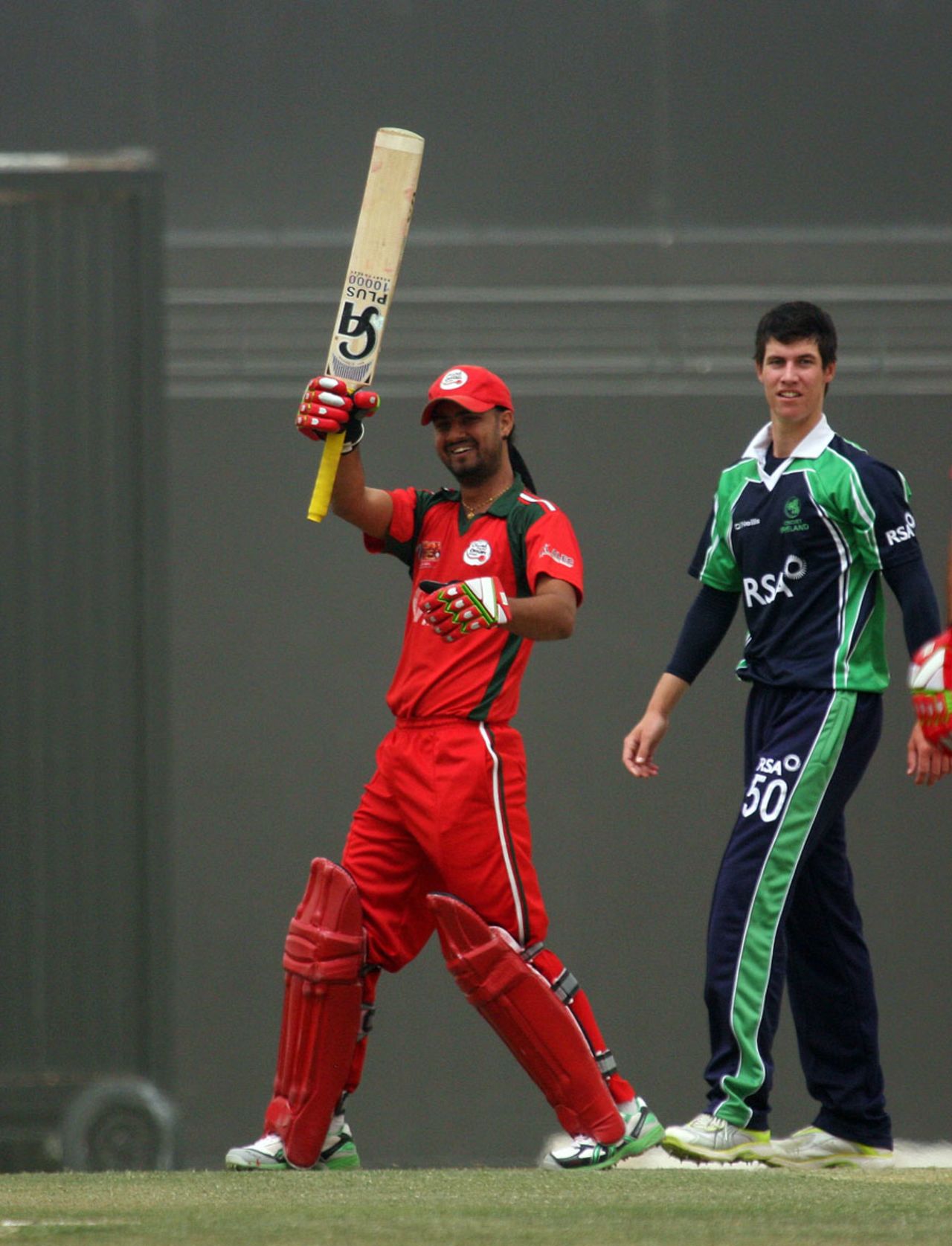 Jatinder Singh acknowledges the cheers after getting to his half-century, Italy v Scotland, ICC World Twenty20 Qualifier, Dubai, March 19, 2012