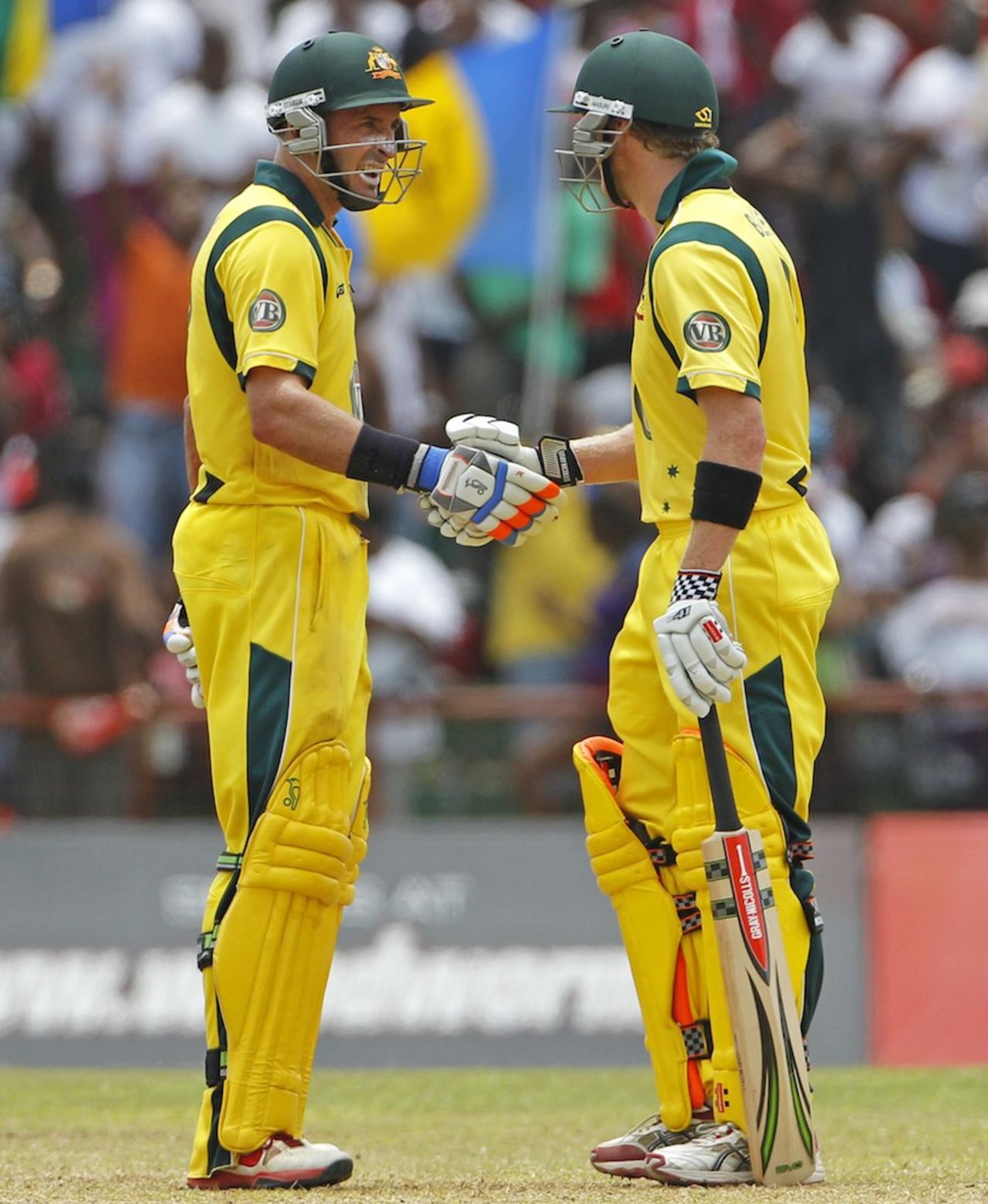George Bailey and Michael Hussey added 112 for the fourth wicket, West Indies v Australia, 3rd ODI, St Vincent, March 20, 2012