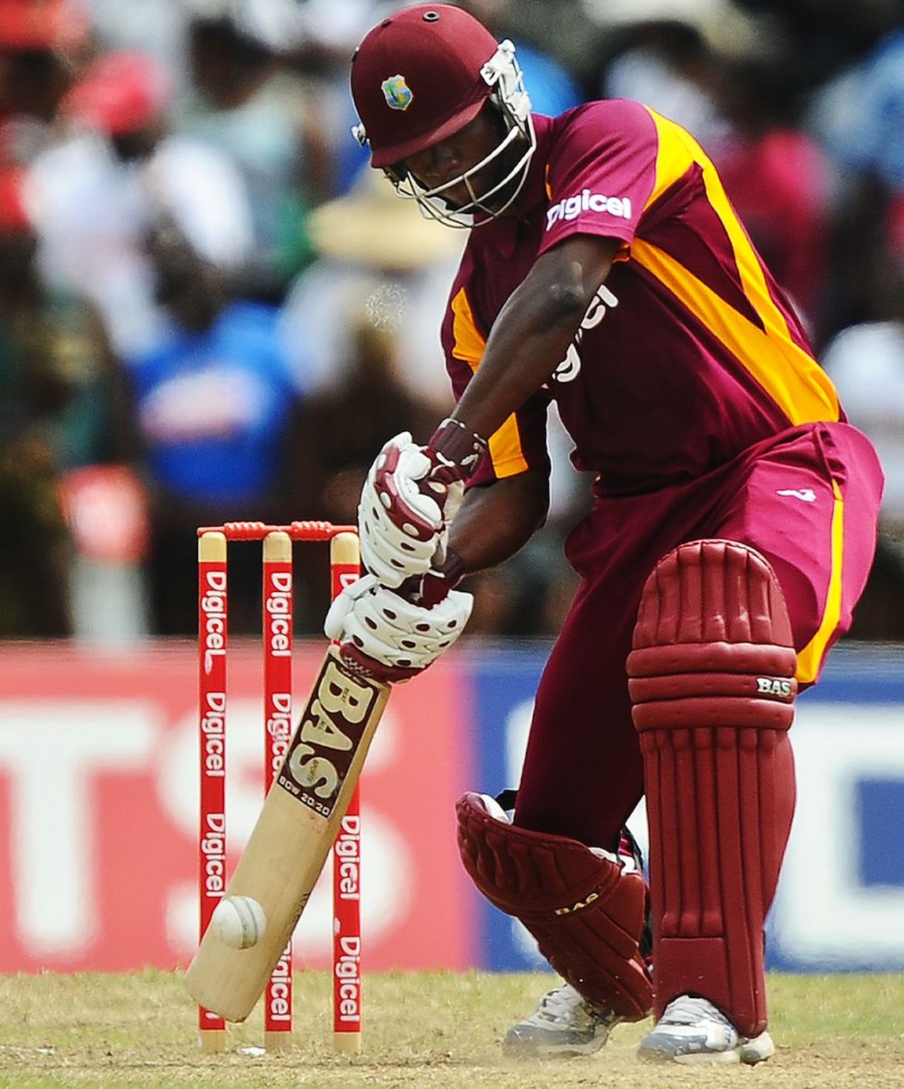 Johnson Charles drives through the off side, West Indies v Australia, 3rd ODI, St Vincent, March 20, 2012