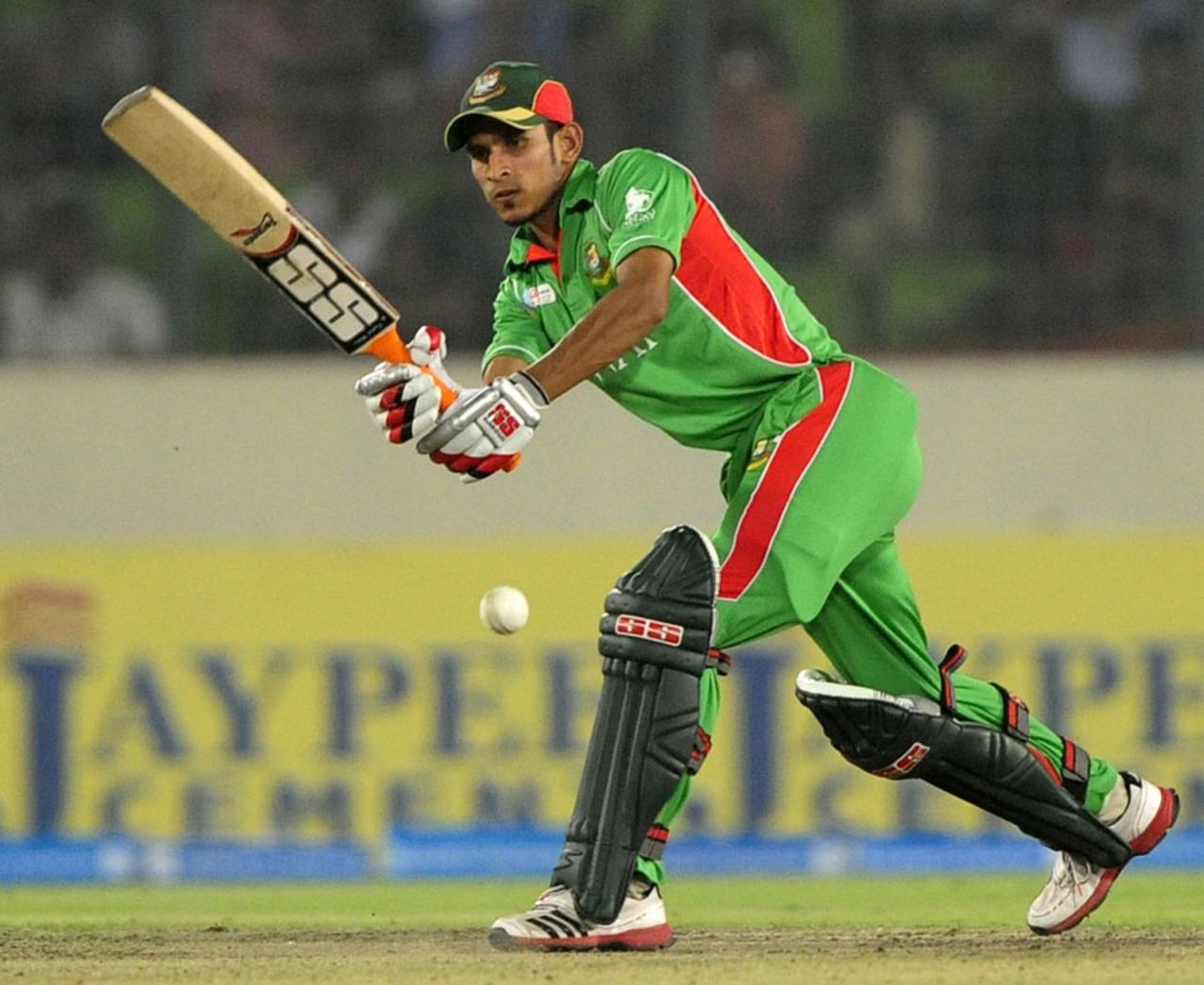 Nasir Hossain works one to the leg side, Bangladesh v Pakistan, Asia Cup final, Mirpur, March 22, 2012