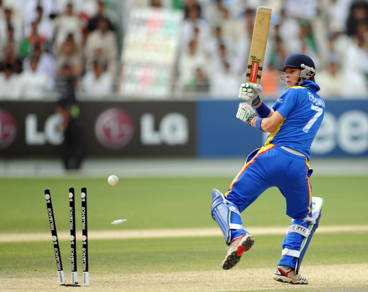 Gerhard Erasmus was bowled by Aftab Alam, Afghanistan v Namibia, ICC World Twenty20 Qualifier, Dubai, March 22, 2012