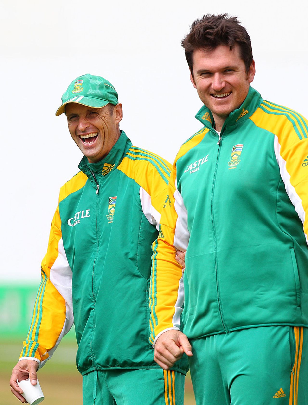 Gary Kirsten and Graeme Smith share a joke, New Zealand v South Africa, 3rd Test, Wellington, 1st day, March 23, 2012