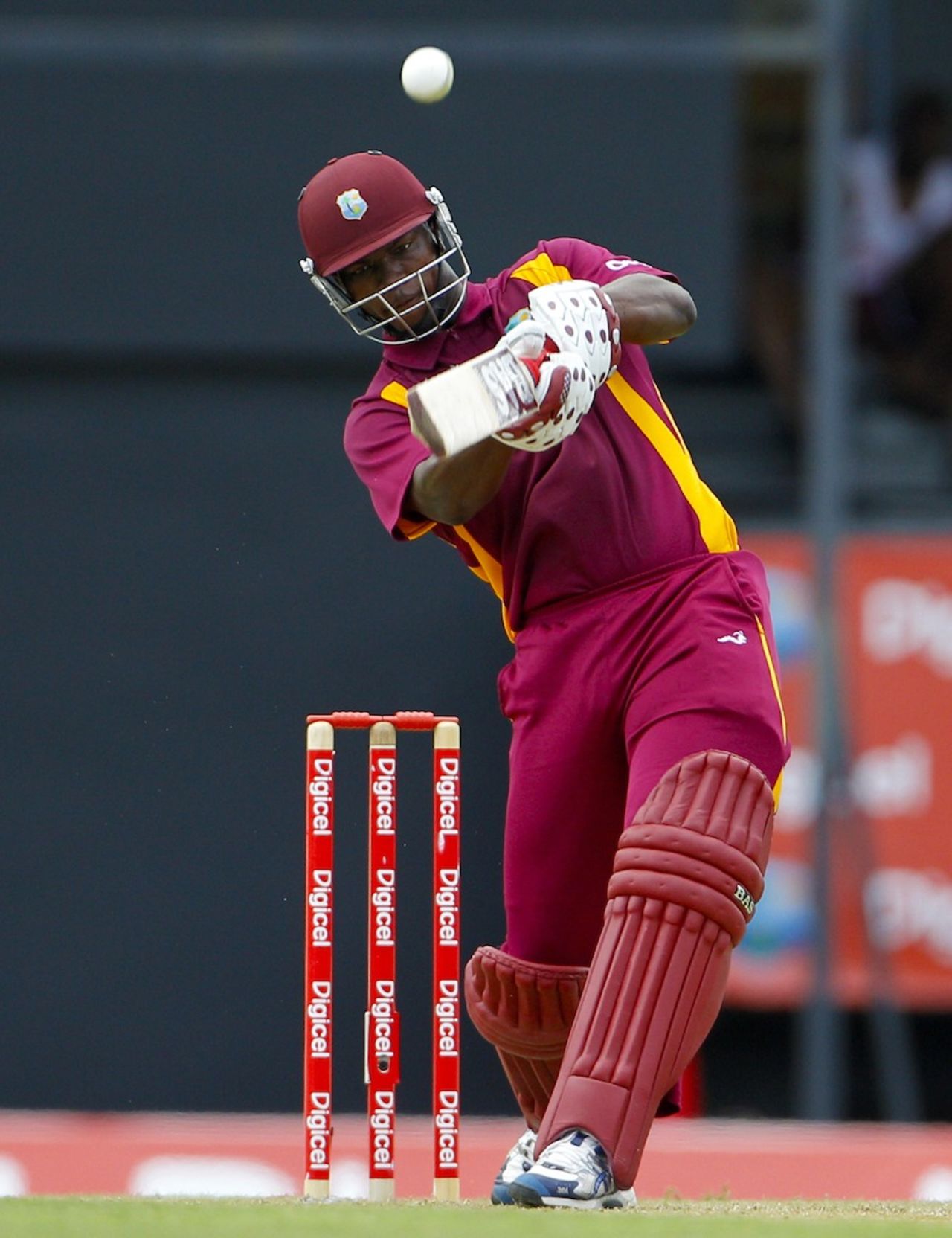 Johnson Charles hits a straight six, West Indies v Australia, 4th ODI, Gros Islet, March 23, 2012