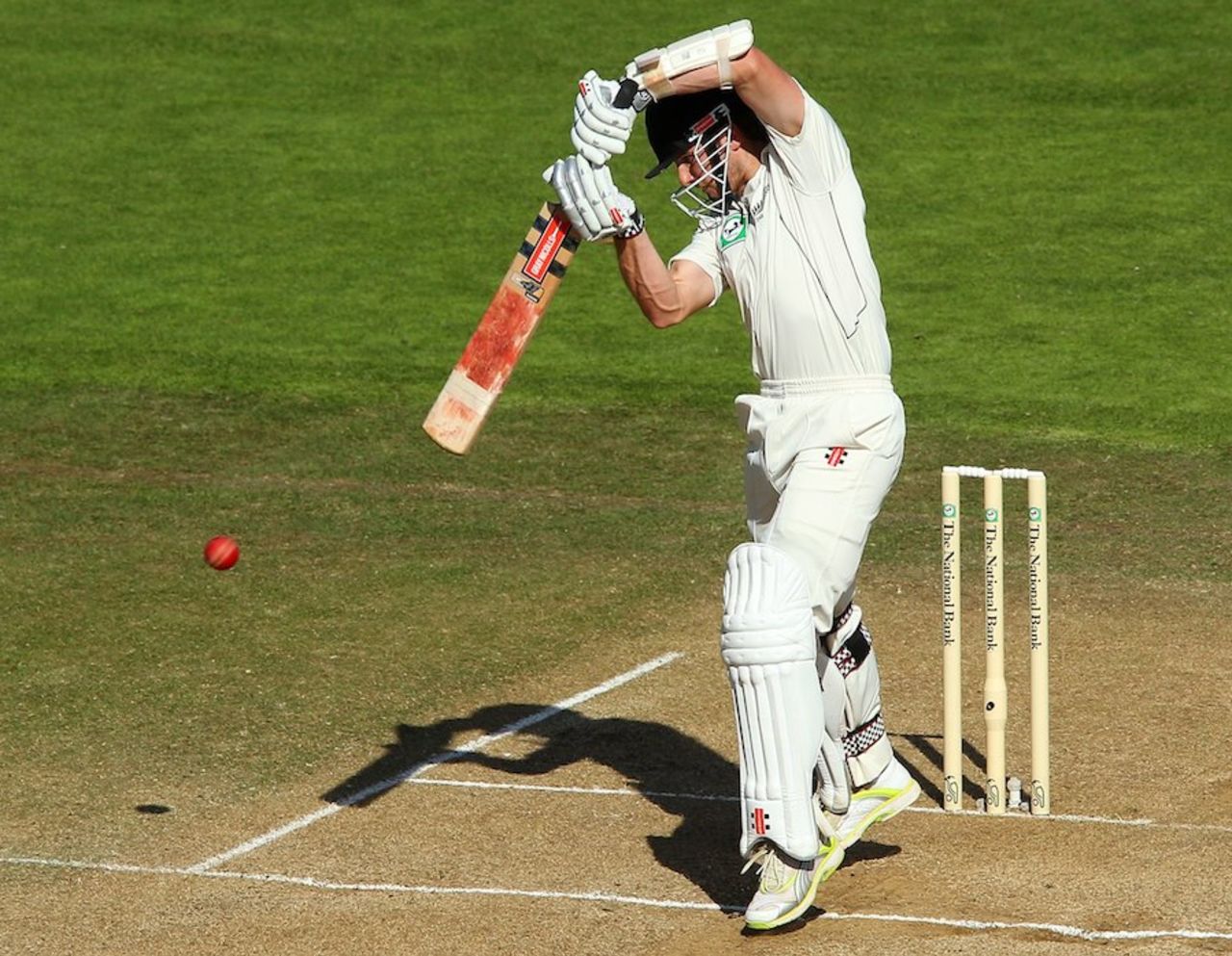 Kane Williamson plays off the back foot, New Zealand v South Africa, 3rd Test, Wellington, 5th day, March 27, 2012