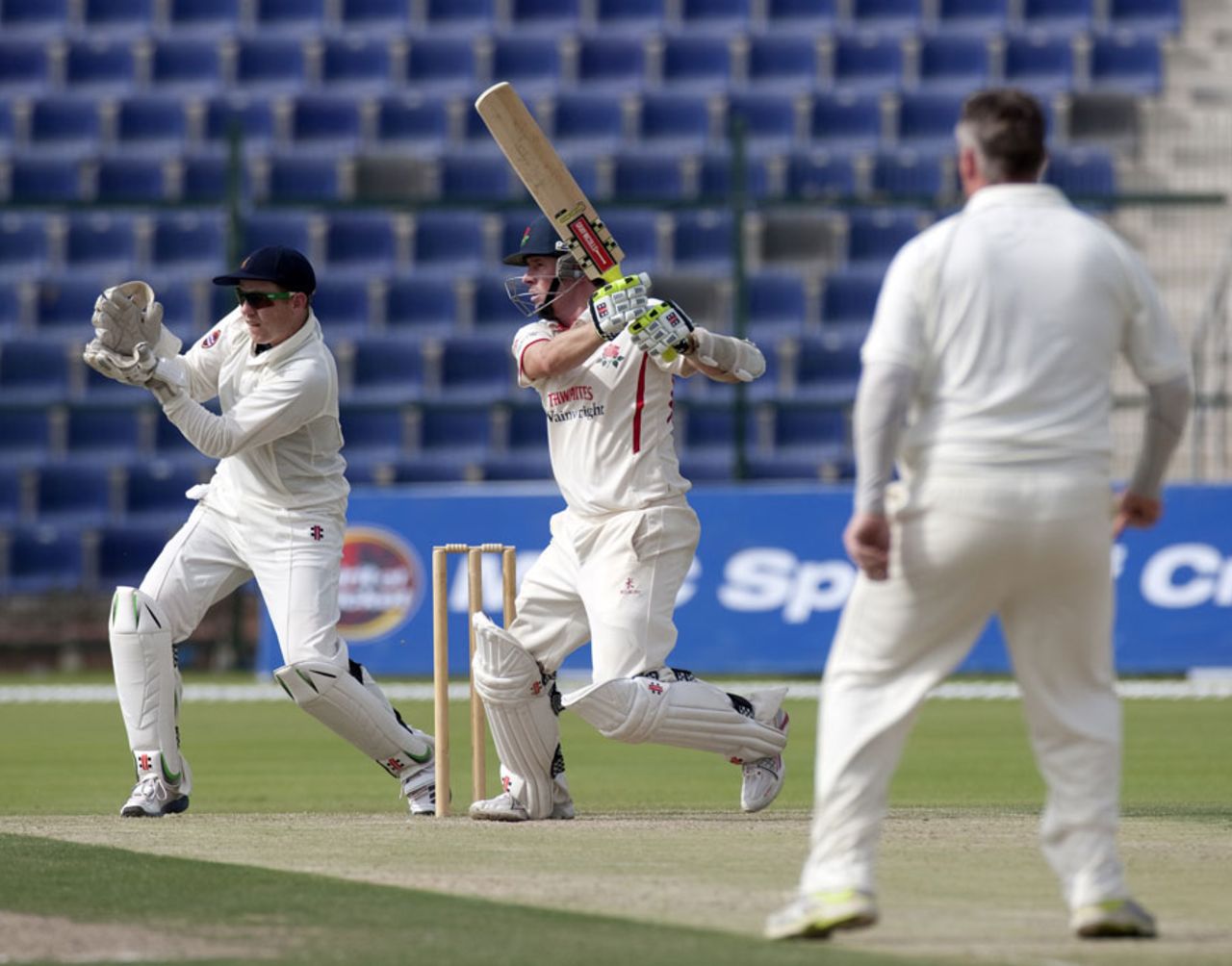 Paul Horton plays a shot on the off side, MCC v Lancashire, Champion County Match, Abu Dhabi, 3rd day, March 29, 2012