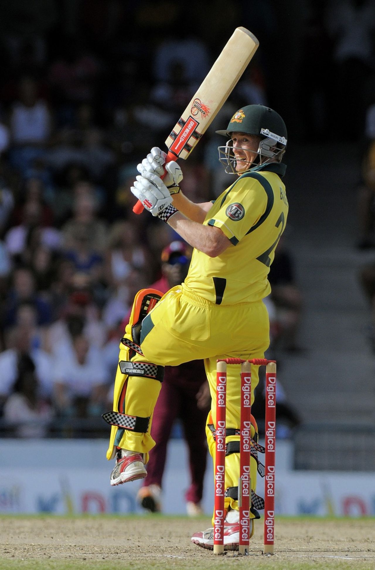 George Bailey swivels a pull, West Indies v Australia, 2nd Twenty20, Bridgetown, March 30, 2012