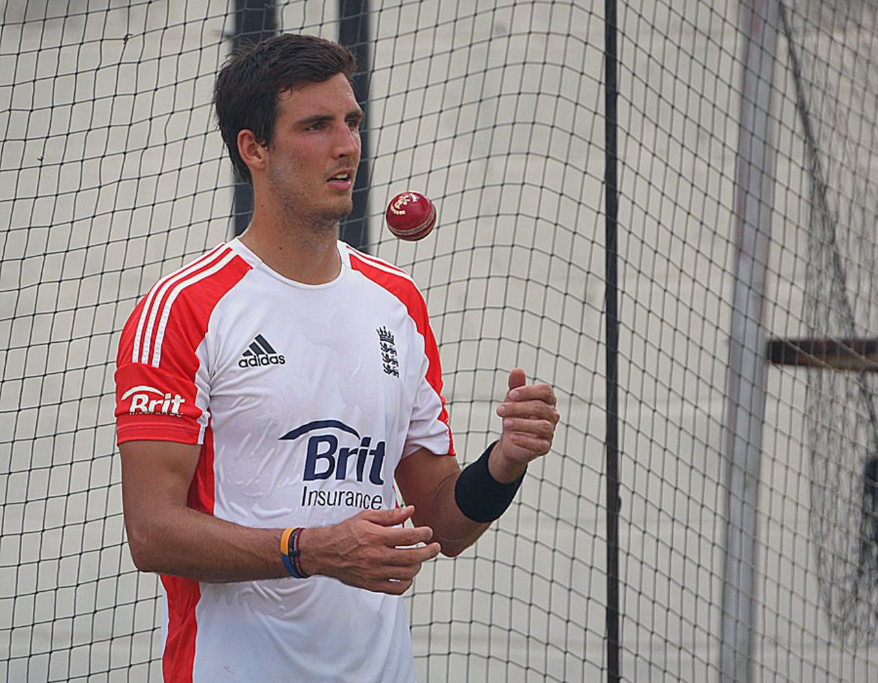 Steven Finn has a bowl in the nets, Colombo, April 1, 2012