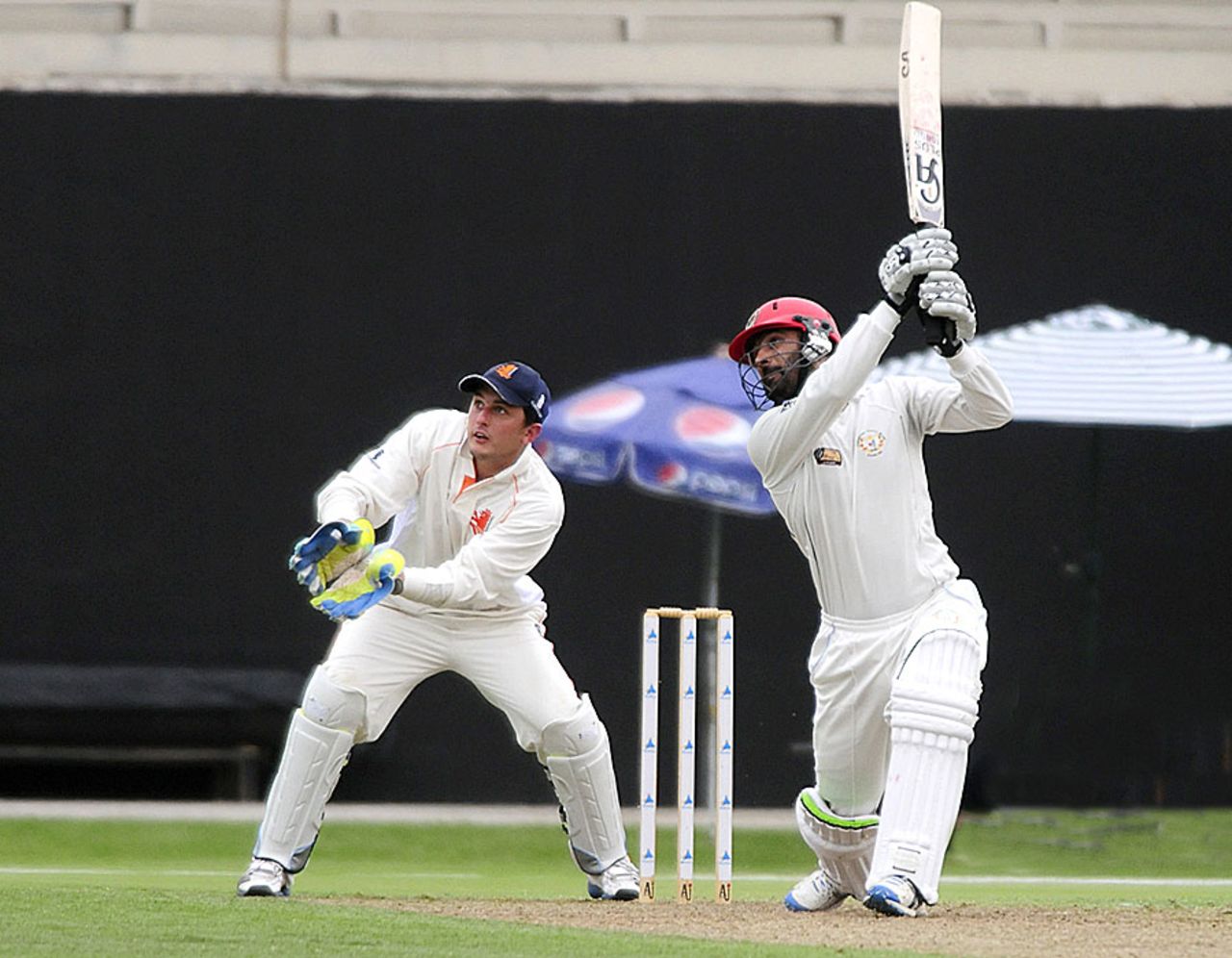 Nawroz Mangal made a fighting half-century, Afghanistan v Netherlands, Intercontinental Cup, Sharjah, 1st day, April 2, 2012