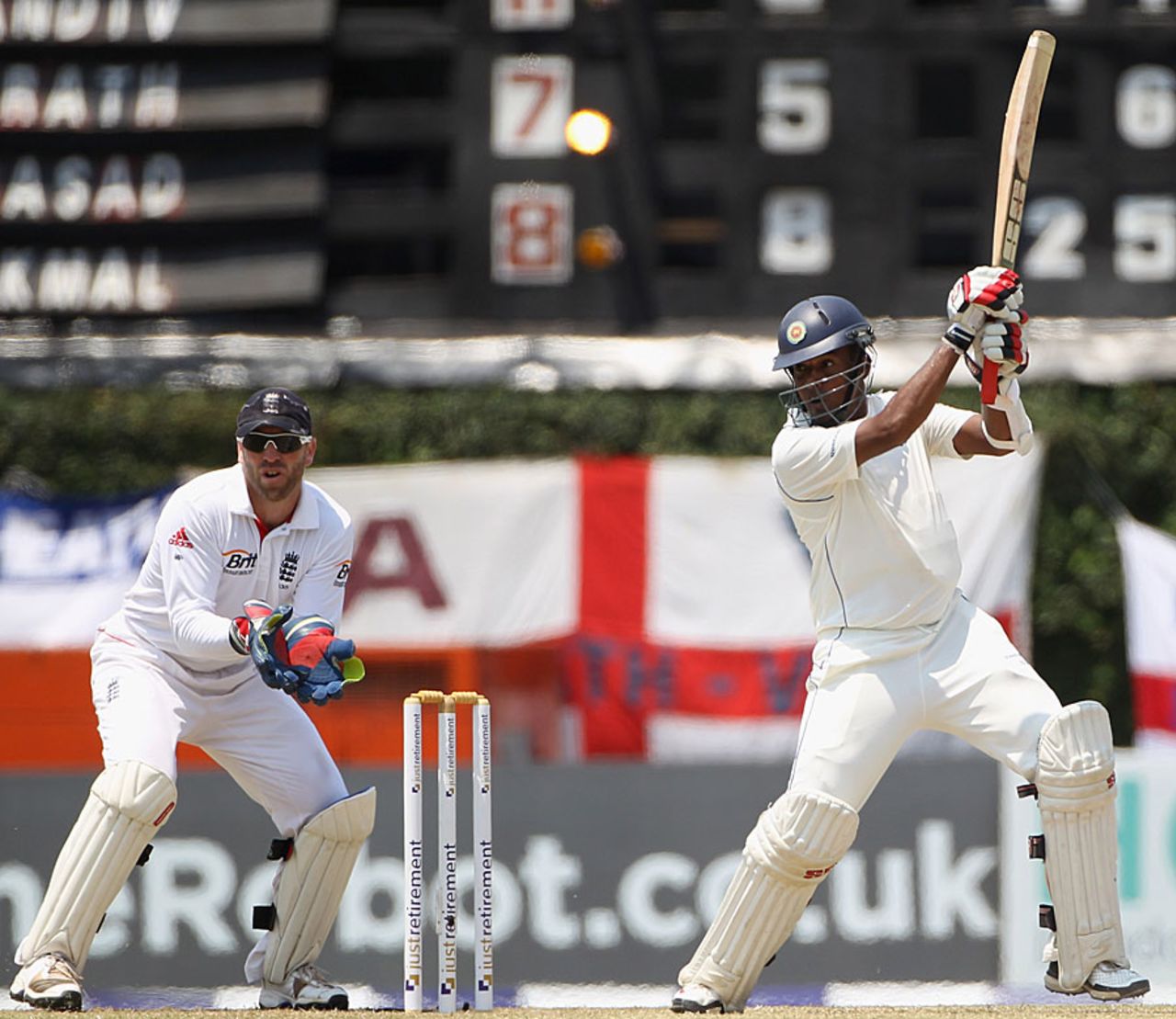 Thilan Samaraweera cuts the spinner, Sri Lanka v England, 2nd Test, Colombo, 1st day, April 3, 2012