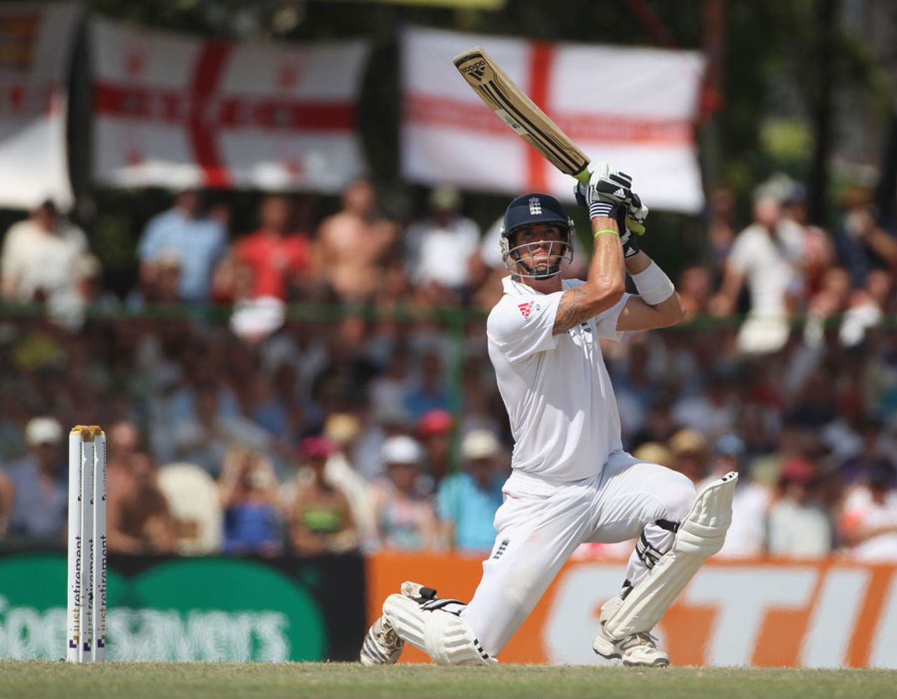 Kevin Pietersen drives during his innings of 151, Sri Lanka v England, 2nd Test, Colombo, P Sara Oval, 3rd day, April 5, 2012