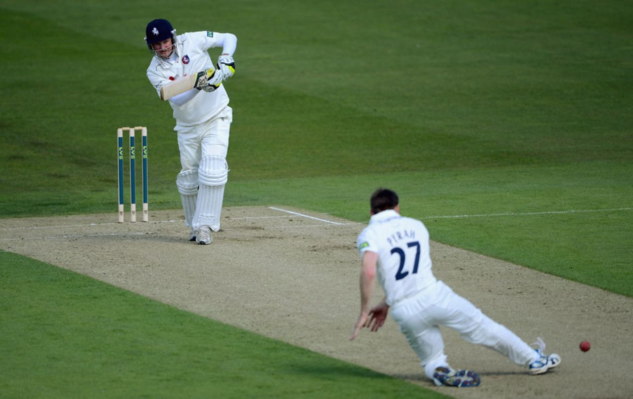 Rob Key drives on his way to 12 fours in his 97, Yorkshire v Kent, Headingley, March, 5, 2012