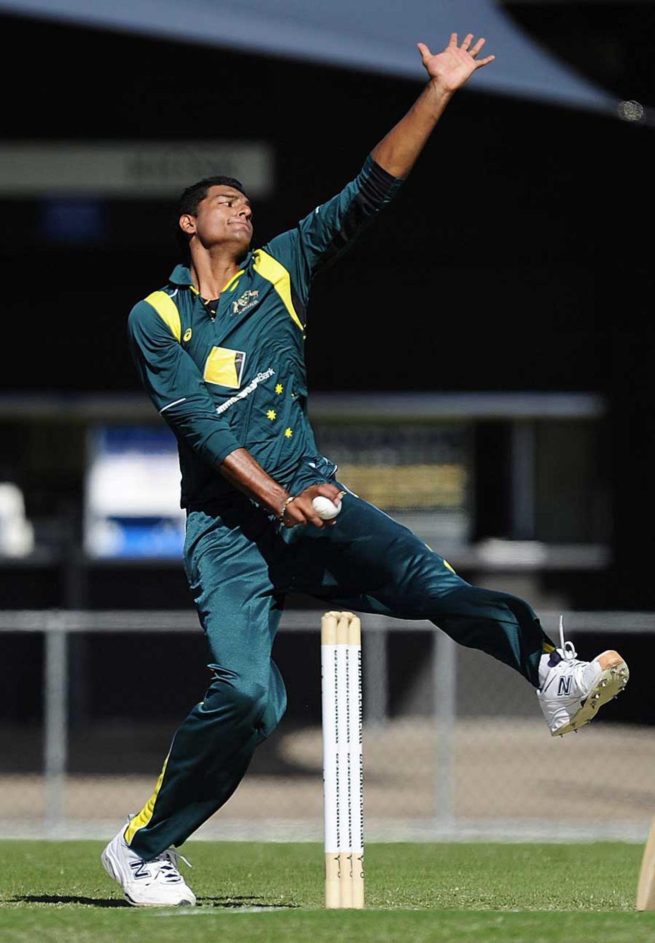 Gurinder Sandhu picked up three wickets, Australia Under-19 v India Under-19, Townsville, April 7, 2012