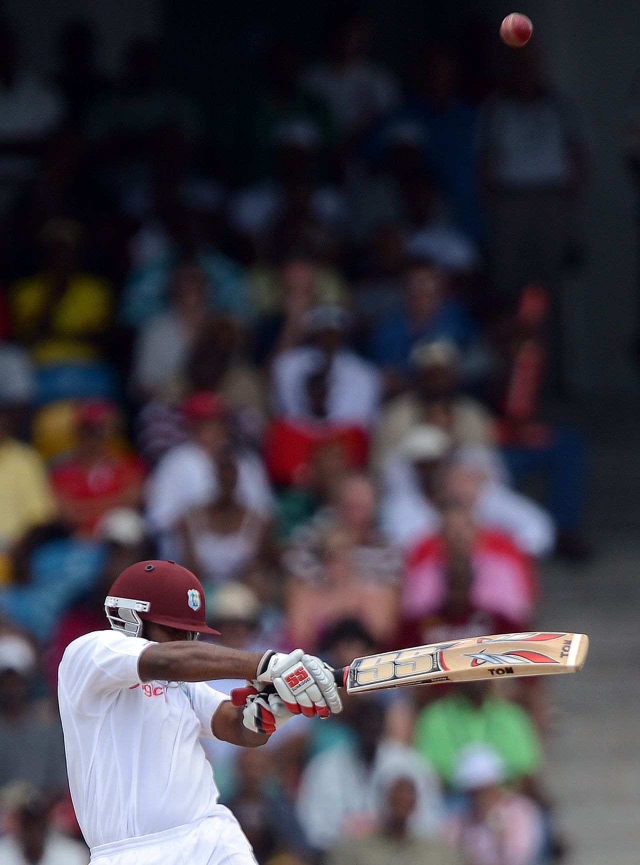 Adrian Barath plays the top-edged hook that brought his downfall, West Indies v Australia, 1st Test, Barbados, 1st day, April, 7, 2012