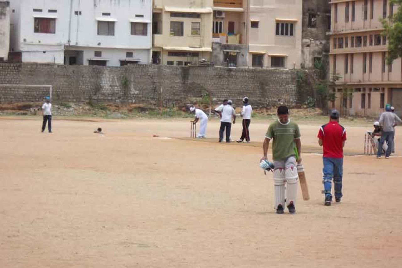 This is at Nizam College Ground, Basheerbagh, Hyderabad. It is one after the dismissal of the opponent team player. We are losing the match but still didn't give up. Submitted by <b>Imtiyaz Quraishi</b>