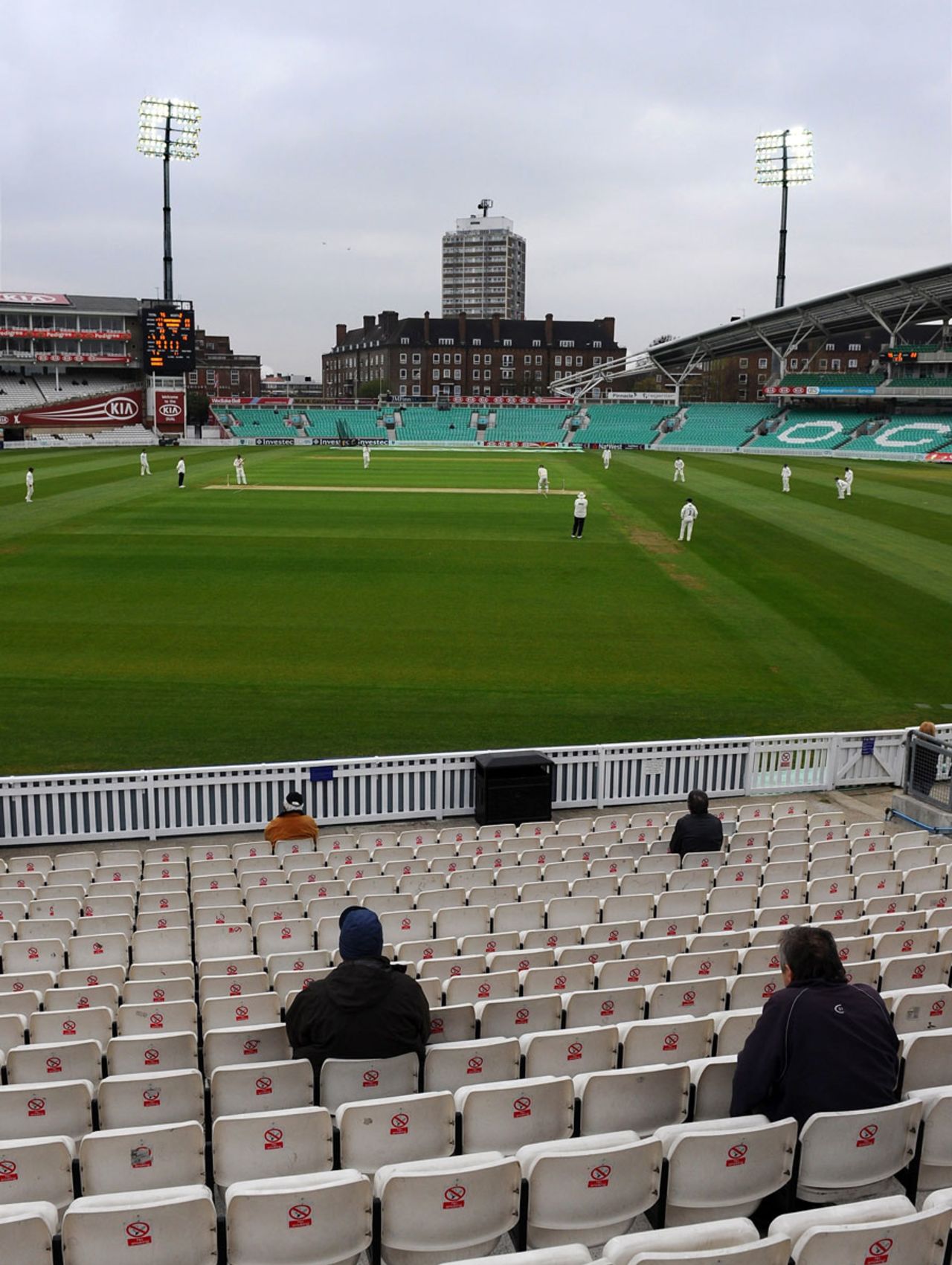 A general view of the action, Surrey v Sussex, County championship, 1st day, The Oval, April 5, 2012