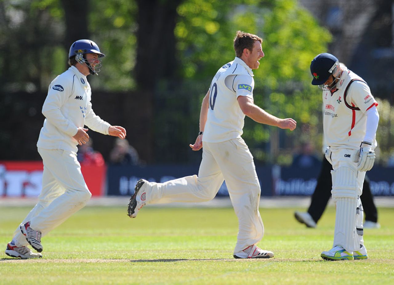 James Anyon made early inroads into Lancashire, Lancashire v Sussex, County Championship, Division One, Aigburth, April 12, 2012