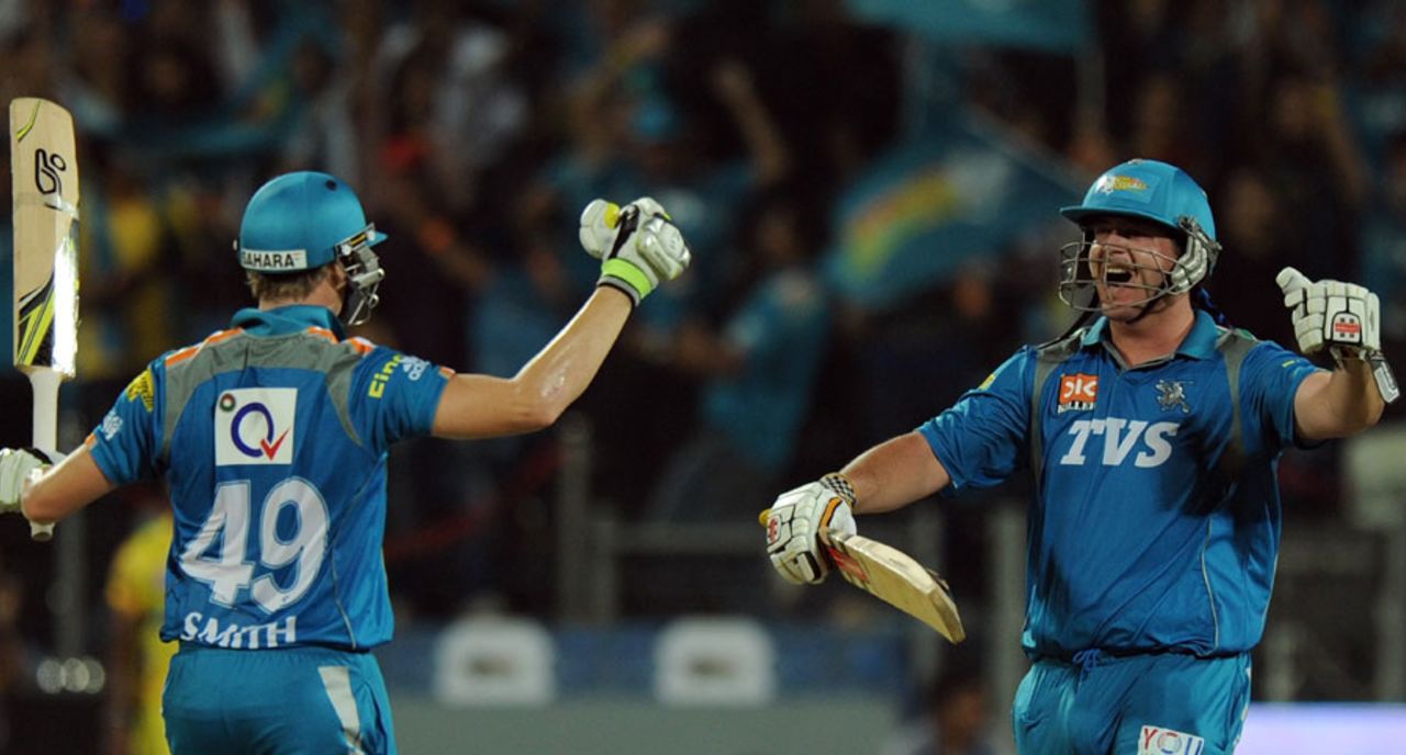 Steven Smith and Jesse Ryder were the architects of Pune Warriors' win, Pune Warriors v Chennai Super Kings, IPL 2012, Pune, April 14, 2012