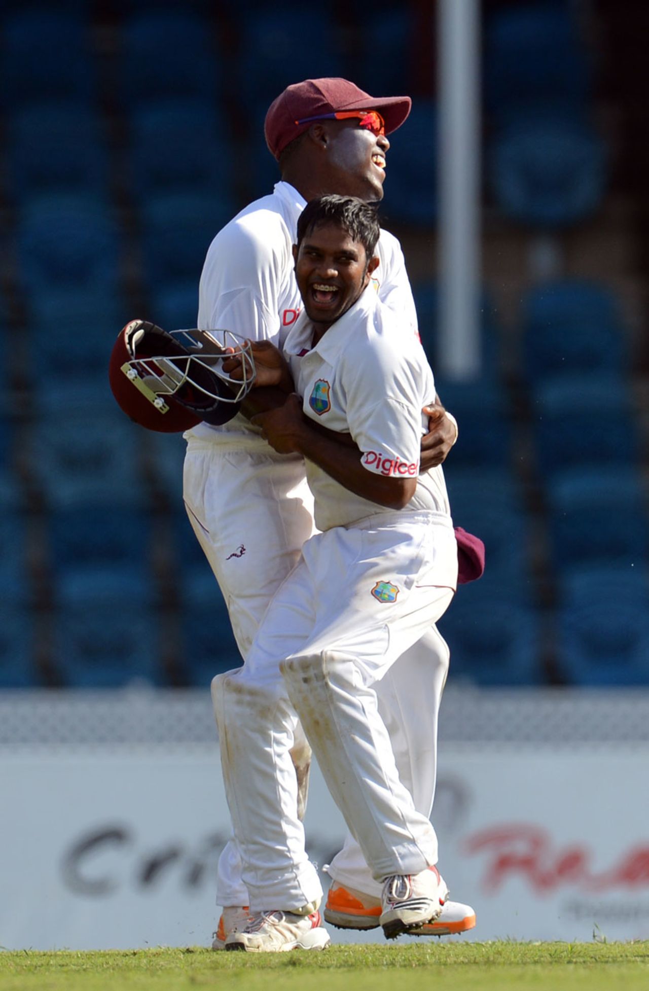 Adrian Barath took a sharp catch at short leg to remove Shane Watson, West Indies v Australia, 2nd Test, Port-of-Spain, April 15, 2012