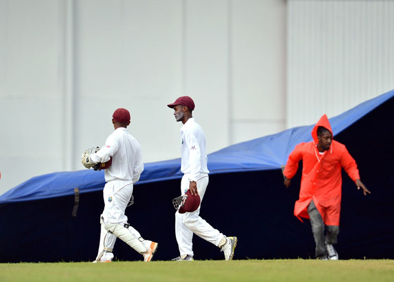 Rain had a significant impact on the fourth day's play, West Indies v Australia, 2nd Test, Port-of-Spain, April 18, 2012